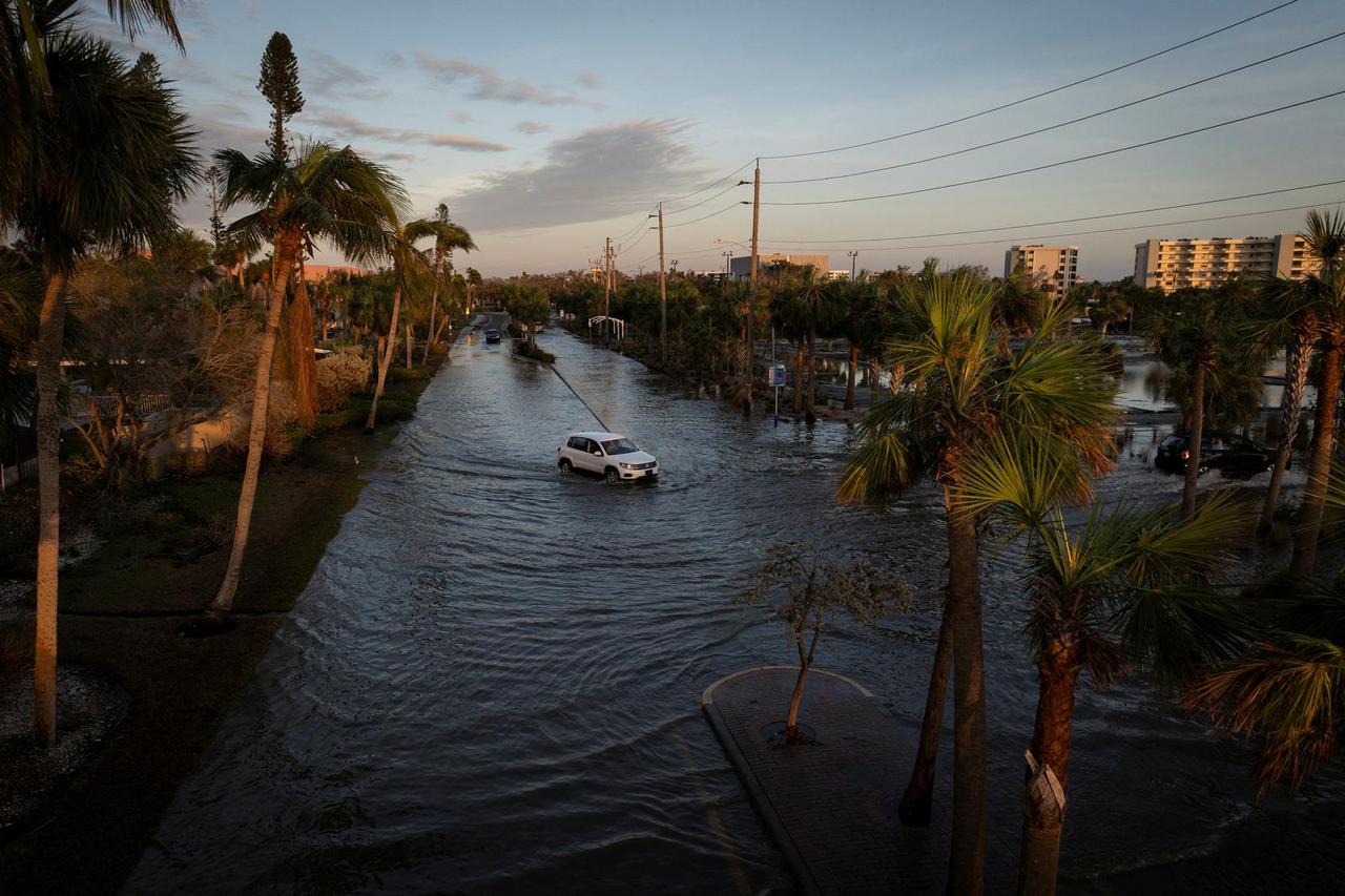 Aftermath of Hurricane Milton’s landfall in Siesta Key, Florida