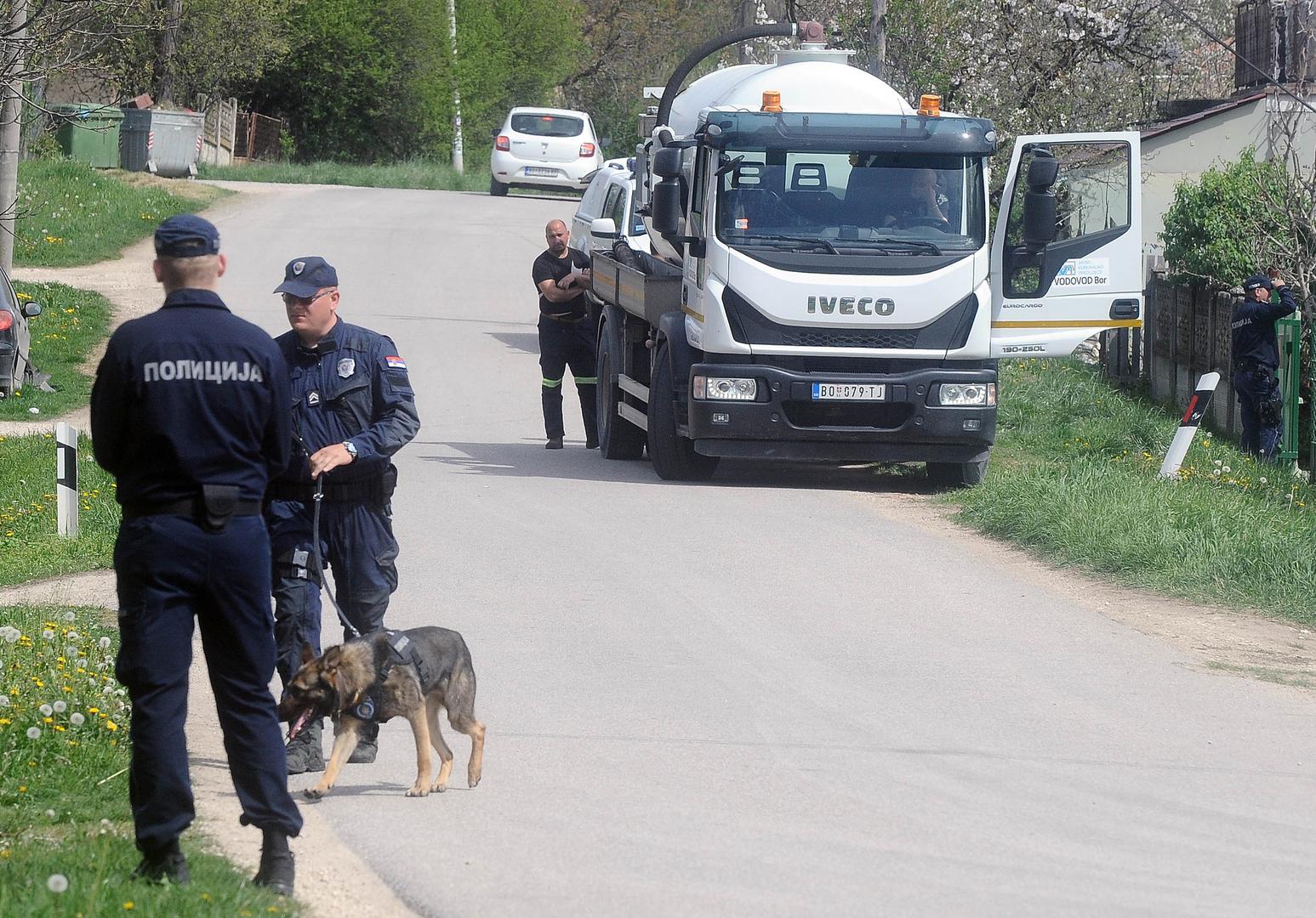 06, April, 2024, Bor - The search for the body of the murdered two-year-old Danka Ilic from Bor continues by checking several locations in the Bor area, and the police in the village of Zlot brought one of the suspects into the yard of the family of Dejan Dragijevic, one of the suspects for the murder of the child. Photo: M.M./ATAImages

06, april, 2024, Bor - Potraga za telom ubijene dvogodisnje Danke Ilic iz Bora nastavlja se proverom vise lokacija u borskom kraju, a policija je u selu Zlot uvela jednog od osumnjicenih u dvoriste porodice Dejana Dragijevica, jednog od osumnjicenih za ubistvo deteta. Photo: M.M./ATAImages Photo: M.M./ATA images/PIXSELL