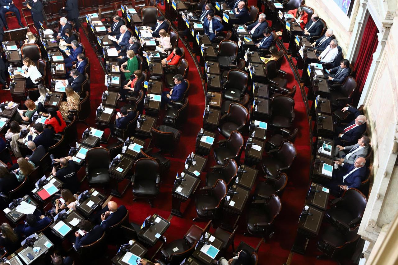 Argentina's President Fernandez addresses Parliament