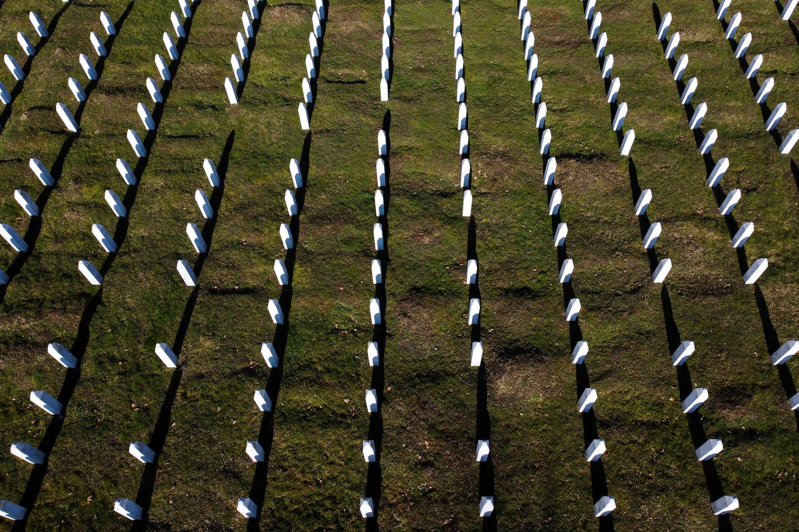 22.02.2021., Potocari, Bosna i Hercegovina - Fotografija iz zraka Memorijalnog centra Srebrenica-Potocari. Photo: Armin Durgut/PIXSELL