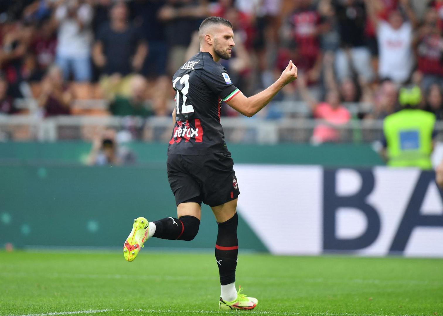 Soccer Football - Serie A - AC Milan v Udinese - San Siro, Milan, Italy - August 13, 2022  AC Milan's Ante Rebic celebrates scoring their fourth goal REUTERS/Daniele Mascolo Photo: Daniele Mascolo/REUTERS