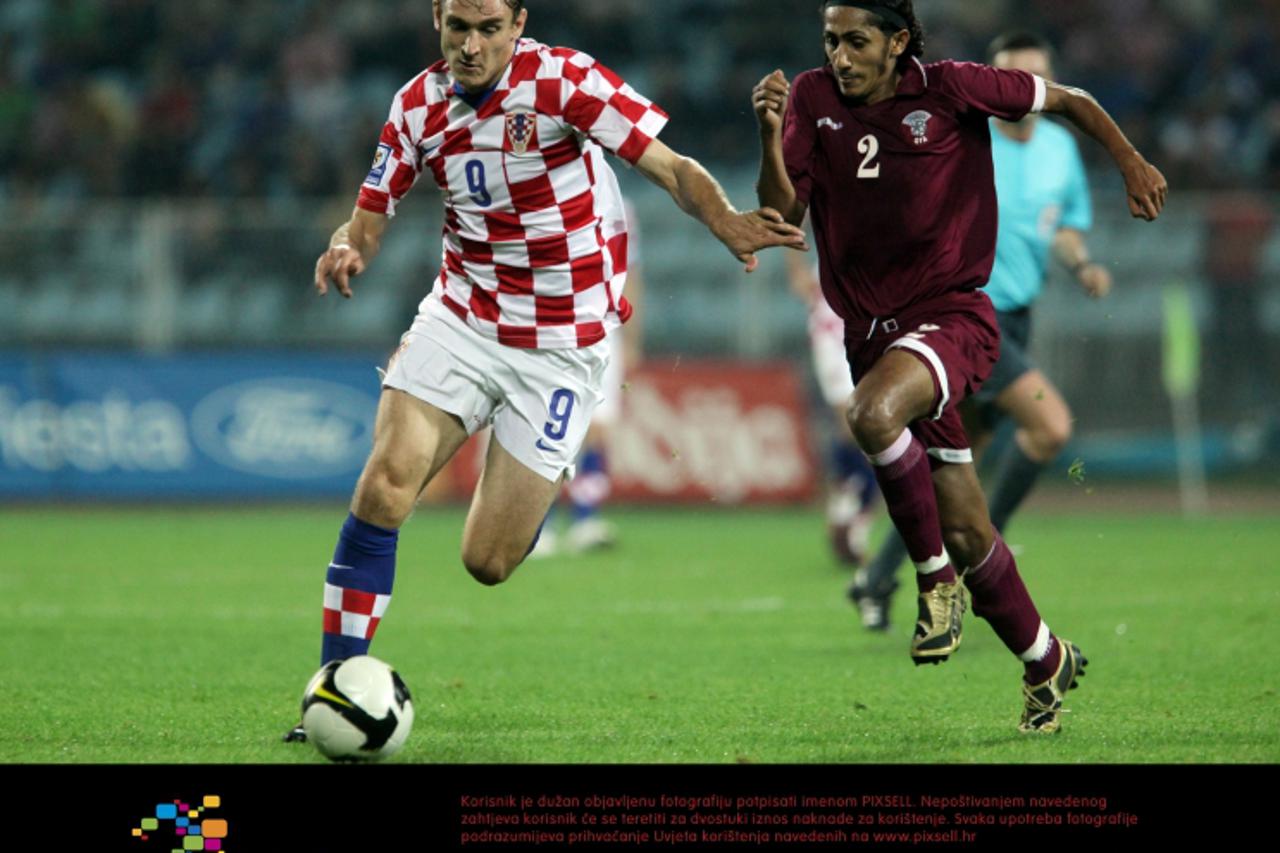 '08.10.2009., Rijeka - Prijateljska nogometna utakmica izmedju reprezentacije Hrvatske i Katra na stadionu Kantrida. Nikica Jelavic.  Photo: Nel Pavletic/24sata'