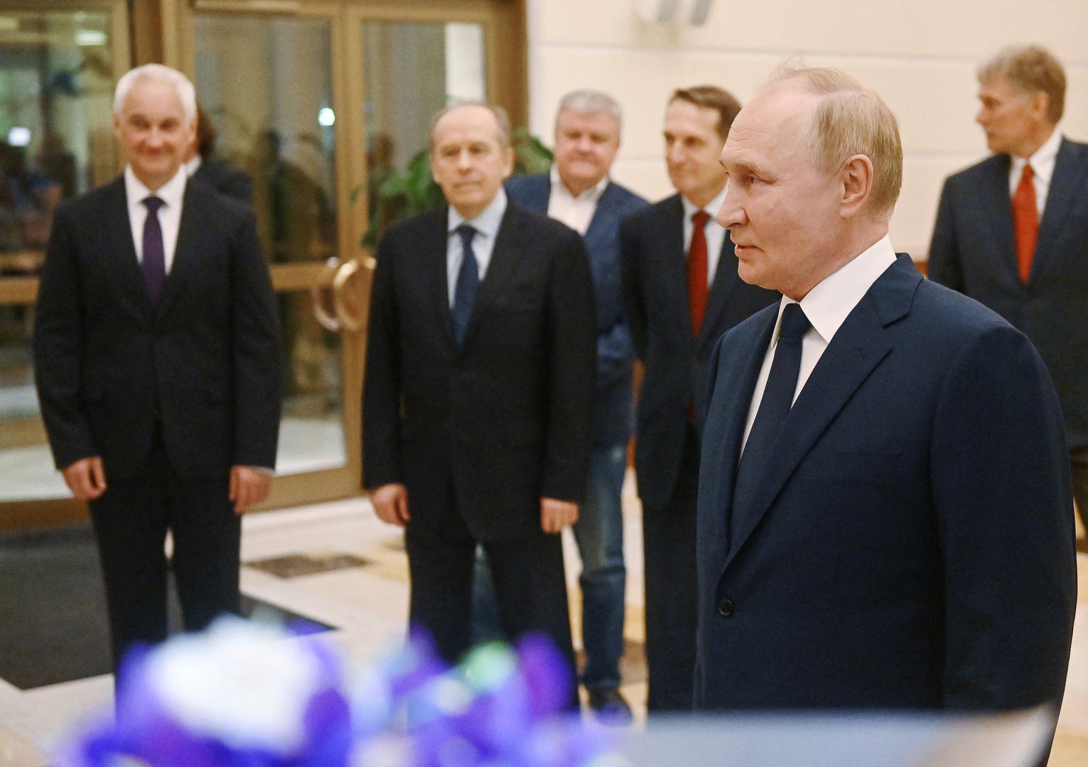 Russia's President Vladimir Putin welcomes Russian nationals, who were released in a prisoner exchange between Russia with Western countries, during a ceremony at Vnukovo International Airport in Moscow, Russia August 1, 2024. Sputnik/Mikhail Voskresensky/Pool via REUTERS ATTENTION EDITORS - THIS IMAGE WAS PROVIDED BY A THIRD PARTY. Photo: MIKHAIL VOSKRESENSKY/REUTERS