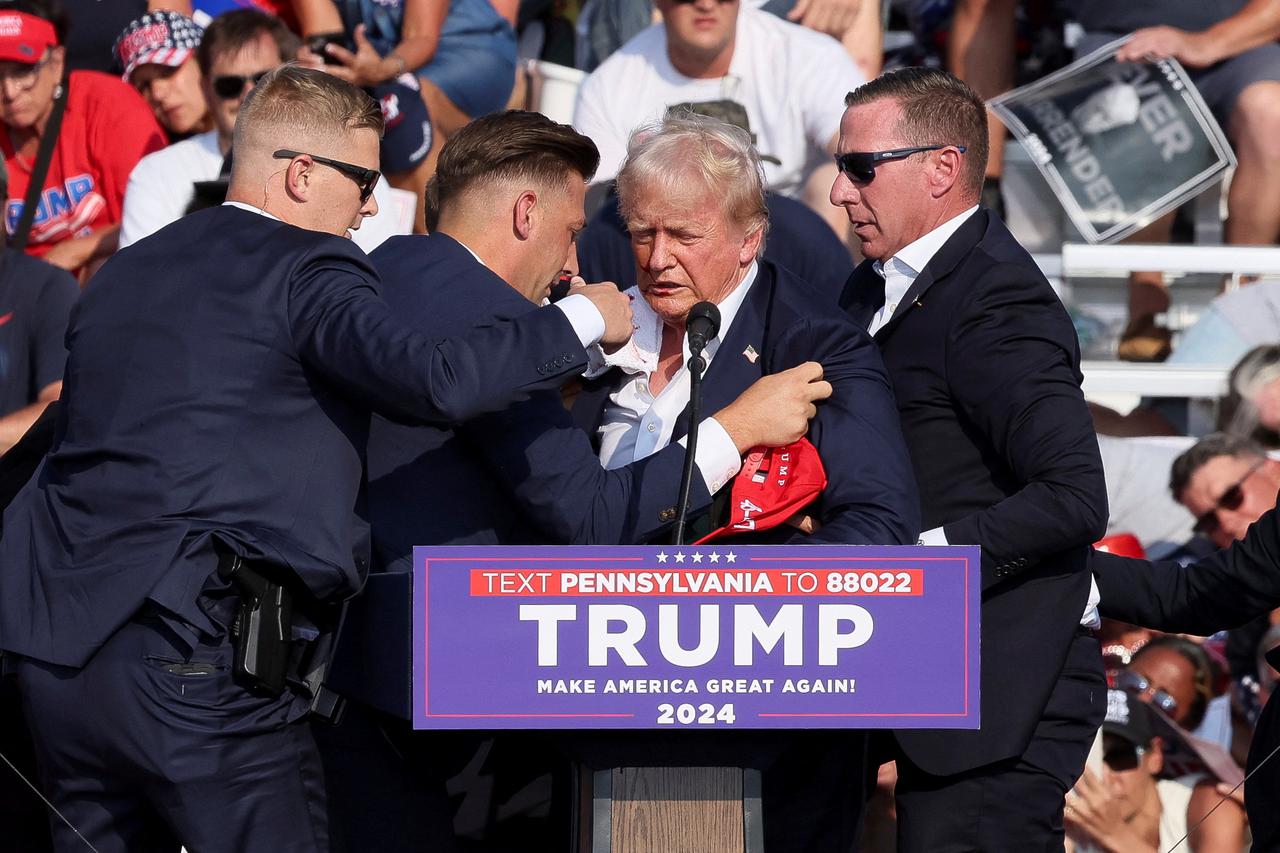 Republican presidential candidate Donald Trump holds a campaign rally in Butler