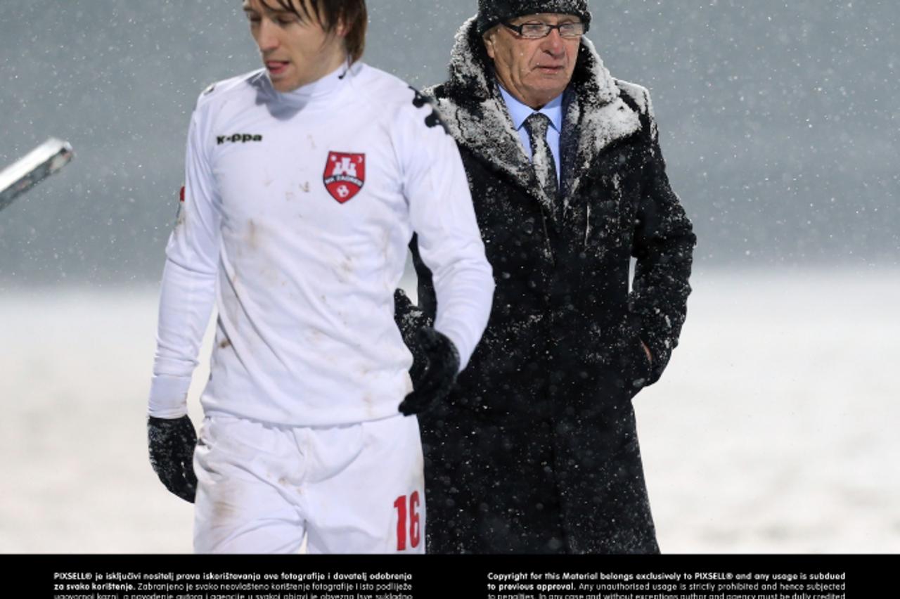 '22.02.2013., Zagreb - MAXtv Prva liga, 21. kolo, NK Zagreb - NK Zadar. Miroslav Blazevic Ciro, Besart Abdurahimi Photo: Marko Lukunic/PIXSELL'