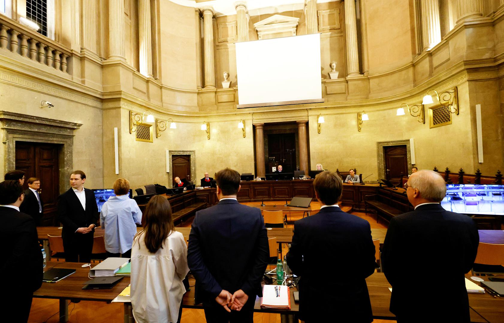 Austria's conservative former Chancellor Sebastian Kurz waits for the start of his trial for perjury in a courtroom in Vienna, Austria, October 18, 2023. REUTERS/Leonhard Foeger Photo: LEONHARD FOEGER/REUTERS