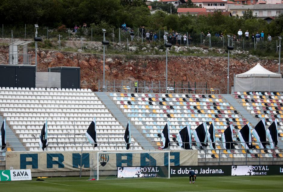 Rijeka: Zagrijavanje uoči polufinala Hrvatskog kupa između HNK Rijeka i NK Osijek