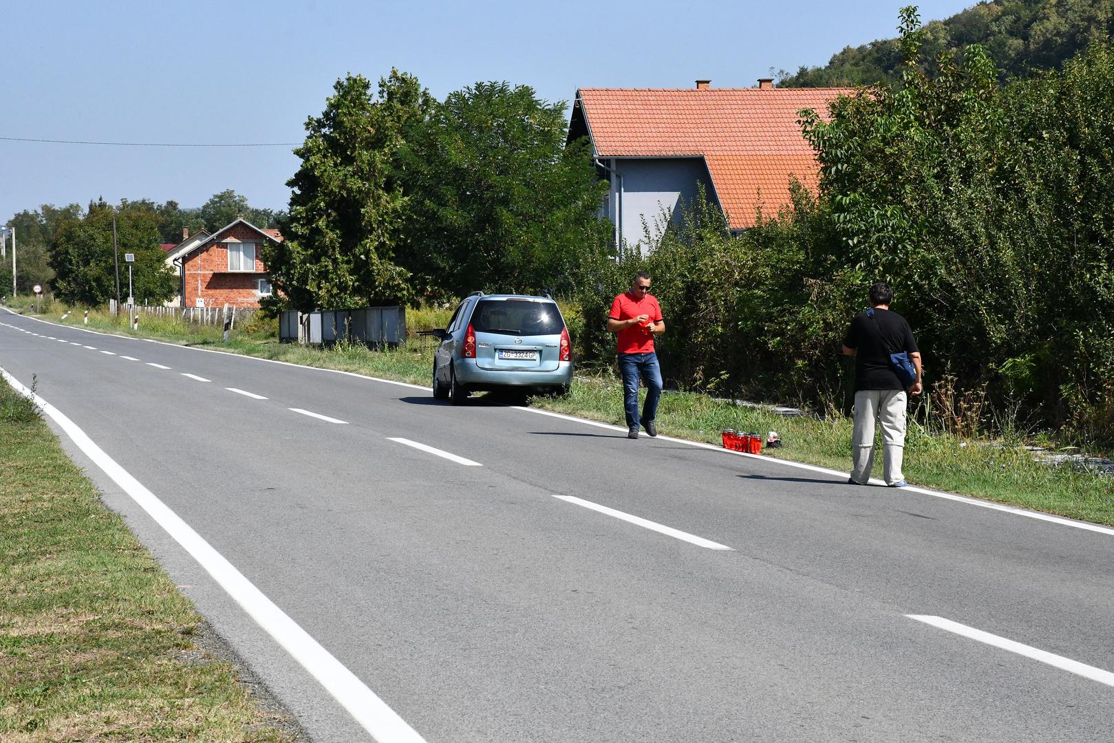 24.08.2024.,  Cage - Mjesto gdje je u petak navecer poginuo dječak (13) koji se vozio biciklom,. Na njega je automobilom naletio alkoholizirani vozac koji se udaljio s mjesta nesrece. Photo: Ivica Galovic/PIXSELL