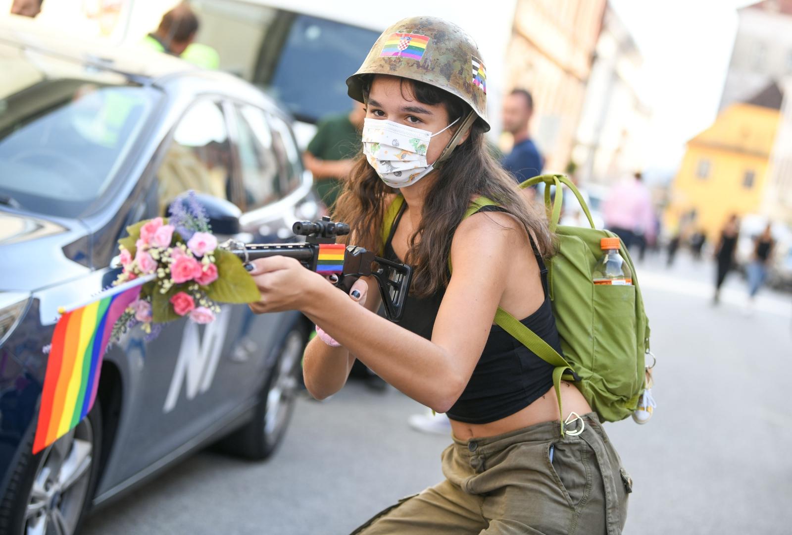 19.09.2020., Zagreb - 19. Povorka ponosa LGBTIQ osoba i obitelji Zagreb Pride 2020 pod sloganom "Sloboda unutar i izvan cetiri zida". Povorka je po prvi puta krenula s Trga svetog Marka. Photo: Josip Regovic/PIXSELL