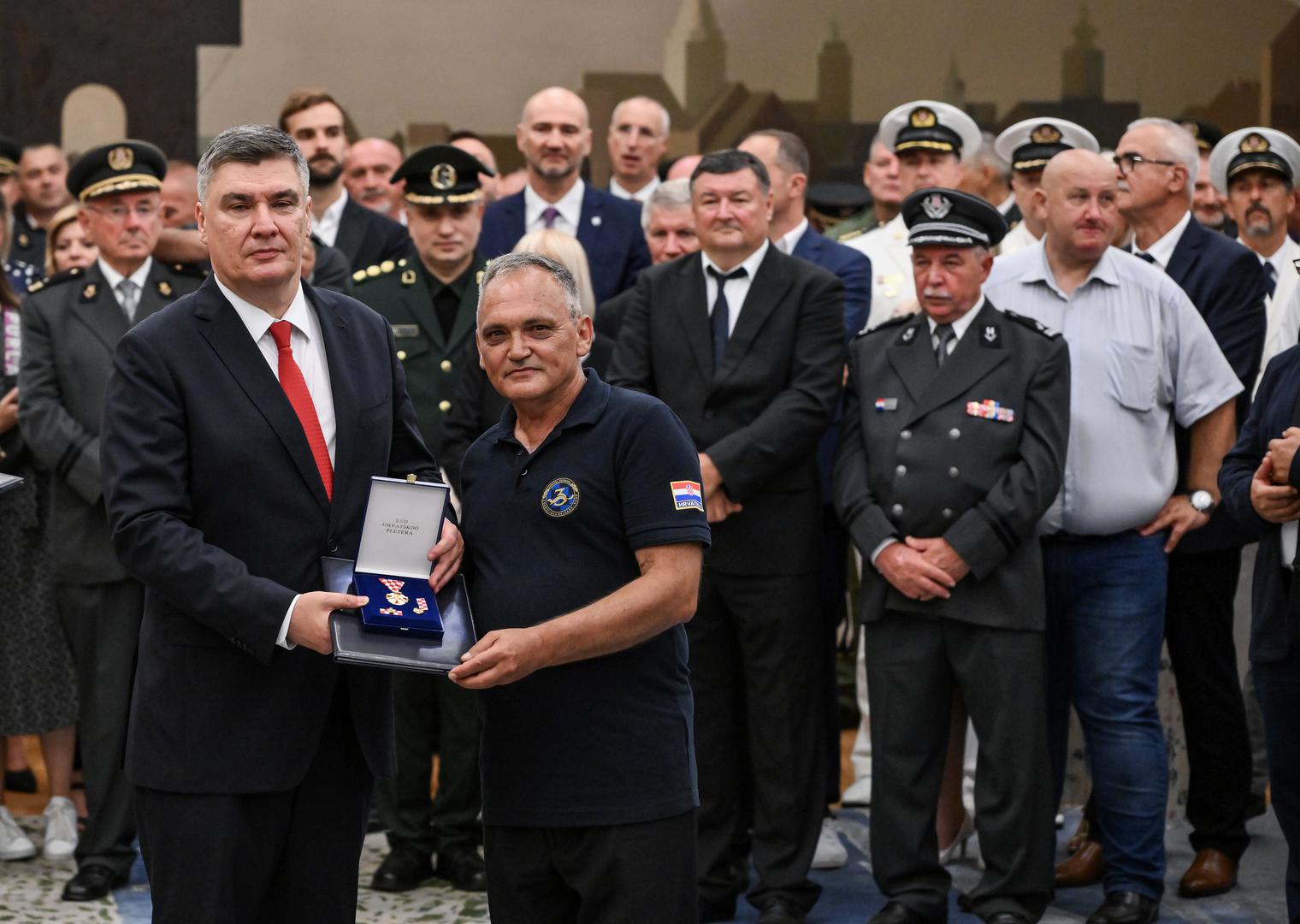 02.08.2024., Zagreb - Predsjednik Republike i vrhovni zapovjednik Oruzanih snaga Republike Hrvatske Zoran Milanovic upriicio je  svecani prijem povodom obiljezavanja Dana pobjede i domovinske zahvalnosti i Dana hrvatskih branitelja te 29. obljetnice VRO Oluja.  Photo: Josip Regovic/PIXSELL