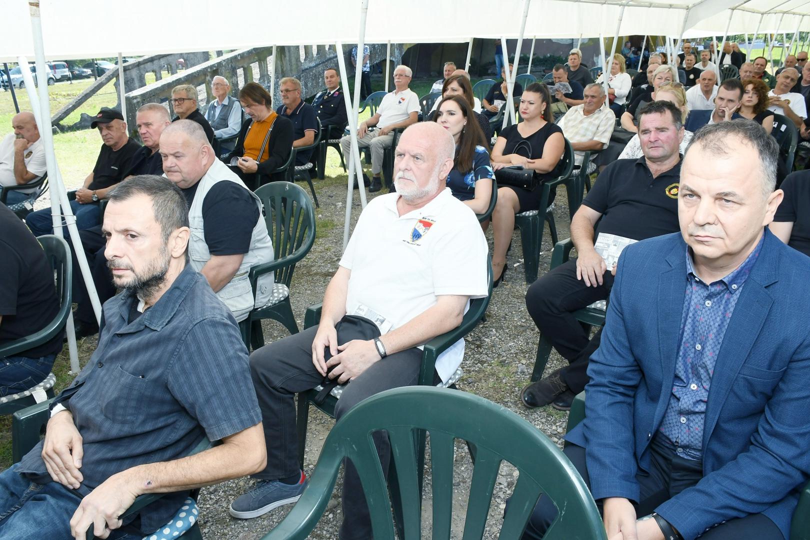 03.09.2021., Sisak - Povodom Dana branitelja grada Siska u bivsoj vojarni Barutana odrzana je svecana akademija i dodijela Plaketa Marijan Celjak - junak obrane grada Siska u Domovinskom ratu te je otvorena izlozba fotografija Mladena Knezevica-Gipsa.
Photo: Nikola Cutuk/PIXSELL