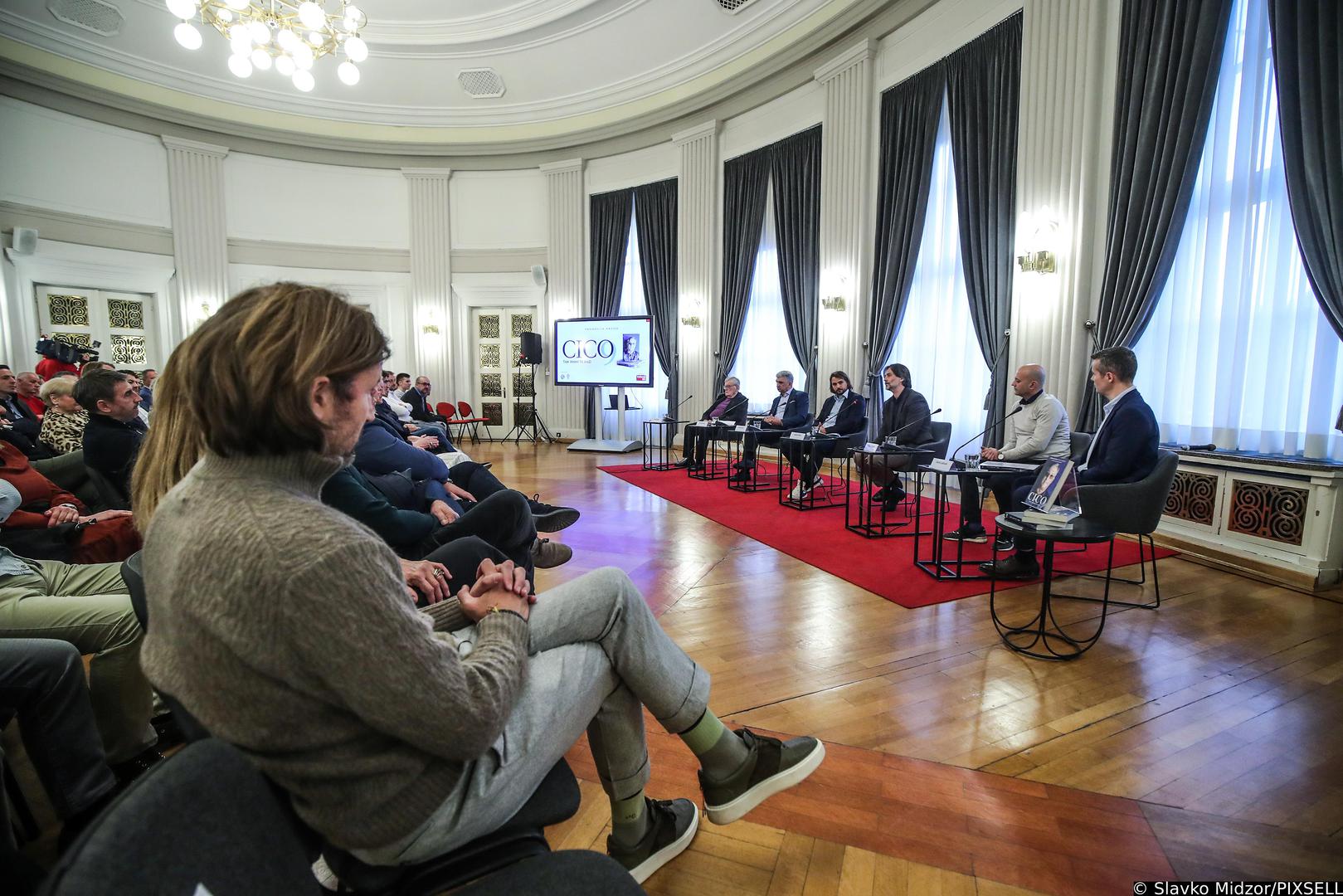 06.04.2023.., Zagreb - U velikoj dvorani Novinarskog doma predstavljena knjiga Cico - tak imam te rad autora Tomislava Dasovica i Mladena Miletica sa Vecernjim listom.  Photo: Slavko Midzor/PIXSELL