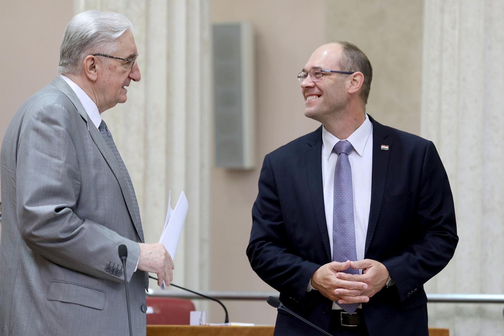 08.05.2020., Zagreb - Sabor je 16. sjednicu nastavio raspravom o izvjescu o radu pucke pravobraniteljice. Miroslav Tudjman, Davor Ivo Stier
Photo: Patrik Macek/PIXSELL