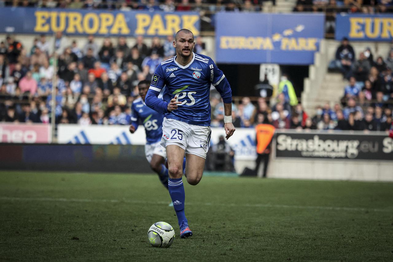 Match de Ligue 1 Uber Eats "Strasbourg - Monaco (1-0)" au stade de la Meinau