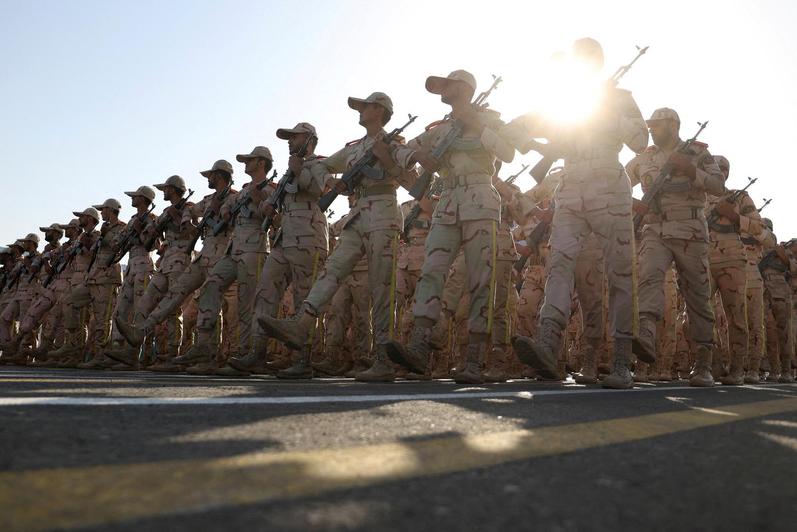 Iranian armed forces members march during the annual military parade in Tehran, Iran, September 21, 2024. Majid Asgaripour/WANA (West Asia News Agency) via REUTERS ATTENTION EDITORS - THIS IMAGE HAS BEEN SUPPLIED BY A THIRD PARTY. Photo: MAJID ASGARIPOUR/REUTERS