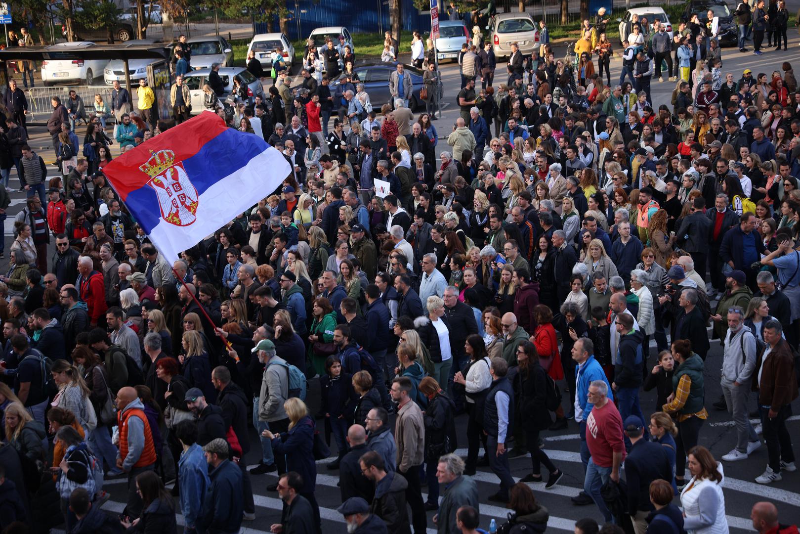 08.05.2023., Beograd, Srbija - Na platou ispred Narodne skupstine organiziran je prosvjedni skup "Srbija protiv nasilja" kako bi se izborili da se tragicni dogadjaji vise ne ponove. Na skupu su dobrodosli svi no uvjet je da izostane obracanje politicara. Photo: Armin Durgut/PIXSELL