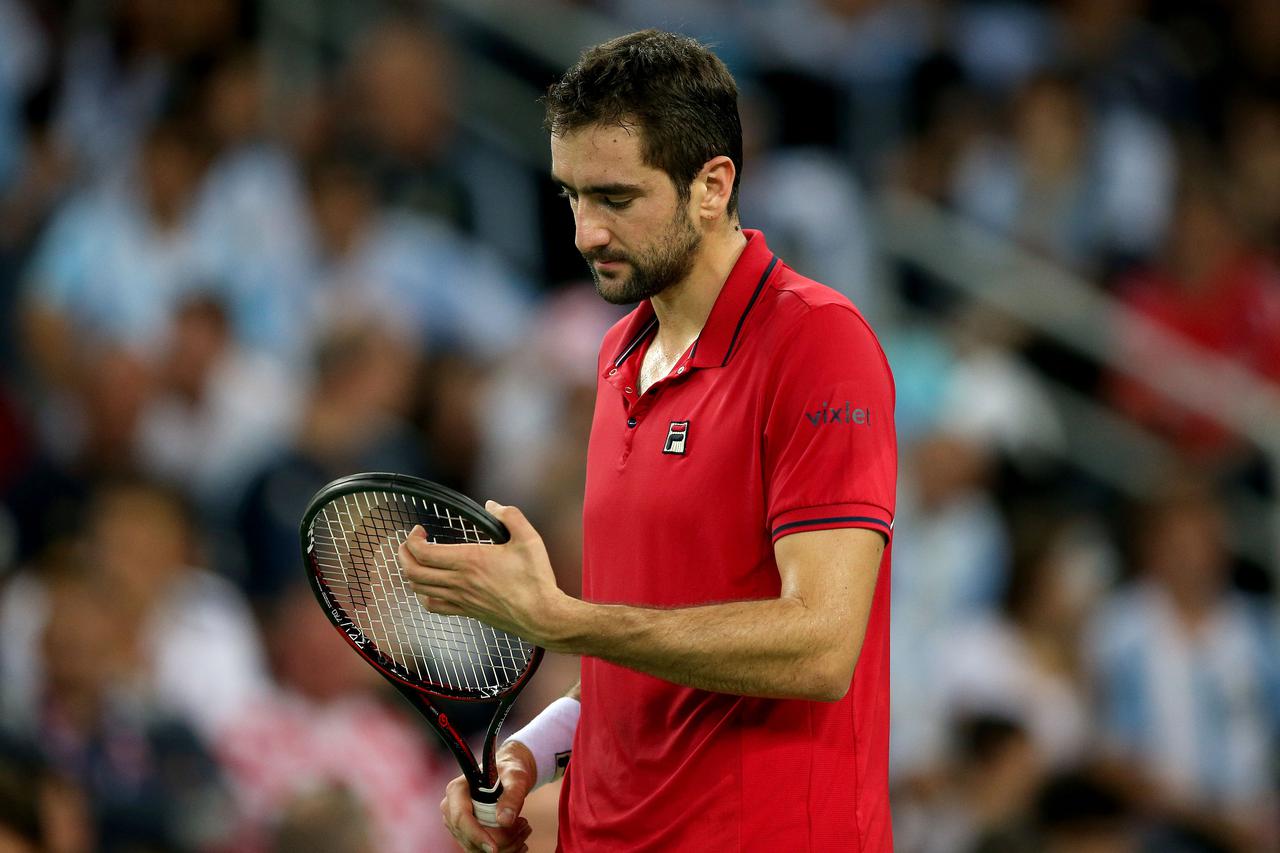 27.11.2016., Arena Zagreb, Zagreb - Finale Davis kupa, Hrvatska - Argentina, Marin Cilic - Juan Martin Del Potro.  Photo: Igor Kralj/PIXSELL