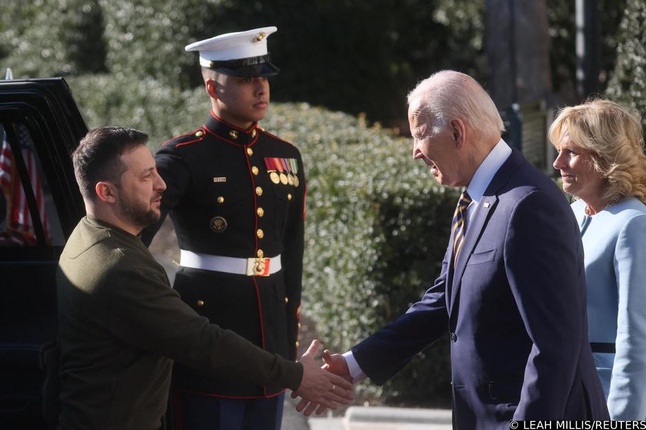 U.S. President Biden welcomes Ukraine's President Zelenskiy at the White House in Washington