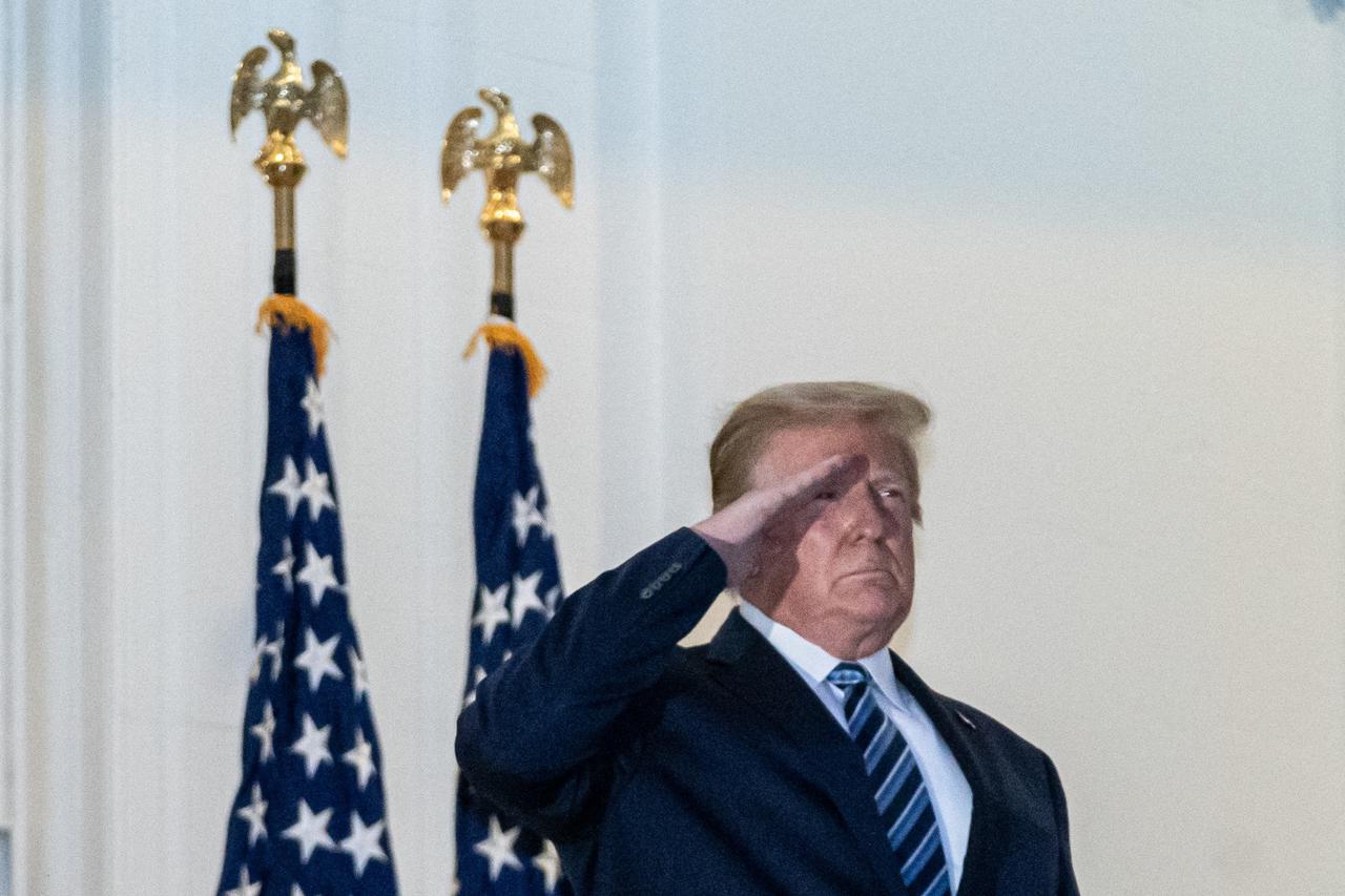 President Donald J. Trump arrives to the White House after days of treatment for COVID19.