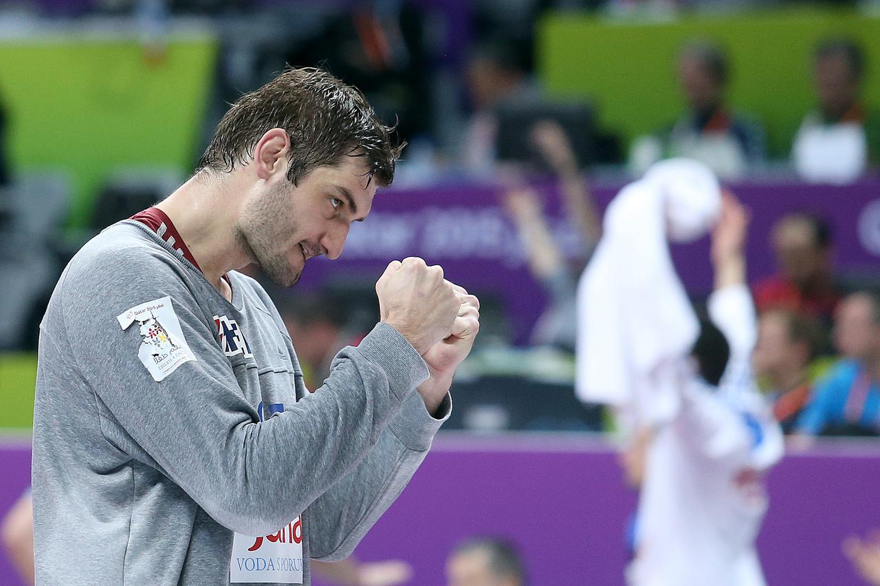 21.01.2015., Duhail Handball Sports Hall, Doha, Katar - 24. svjetsko rukometno prvenstvo, 4. kolo, grupa B, Makedonija- Hrvatska. Mirko Alilovic.  Photo: Goran Stanzl/PIXSELL