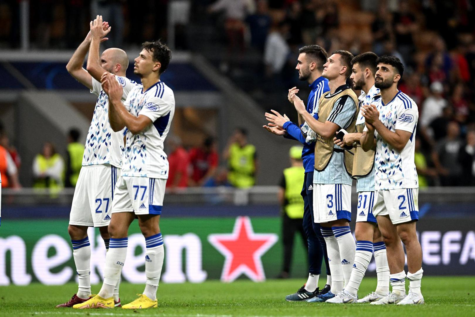 14.09.2022., stadion San Siro, Milano - UEFA Liga prvaka, 2. kolo, skupina E, AC Milan - GNK Dinamo. Dario Spikic, Sadegh Moharrami.  Photo: Marko Lukunic/PIXSELL