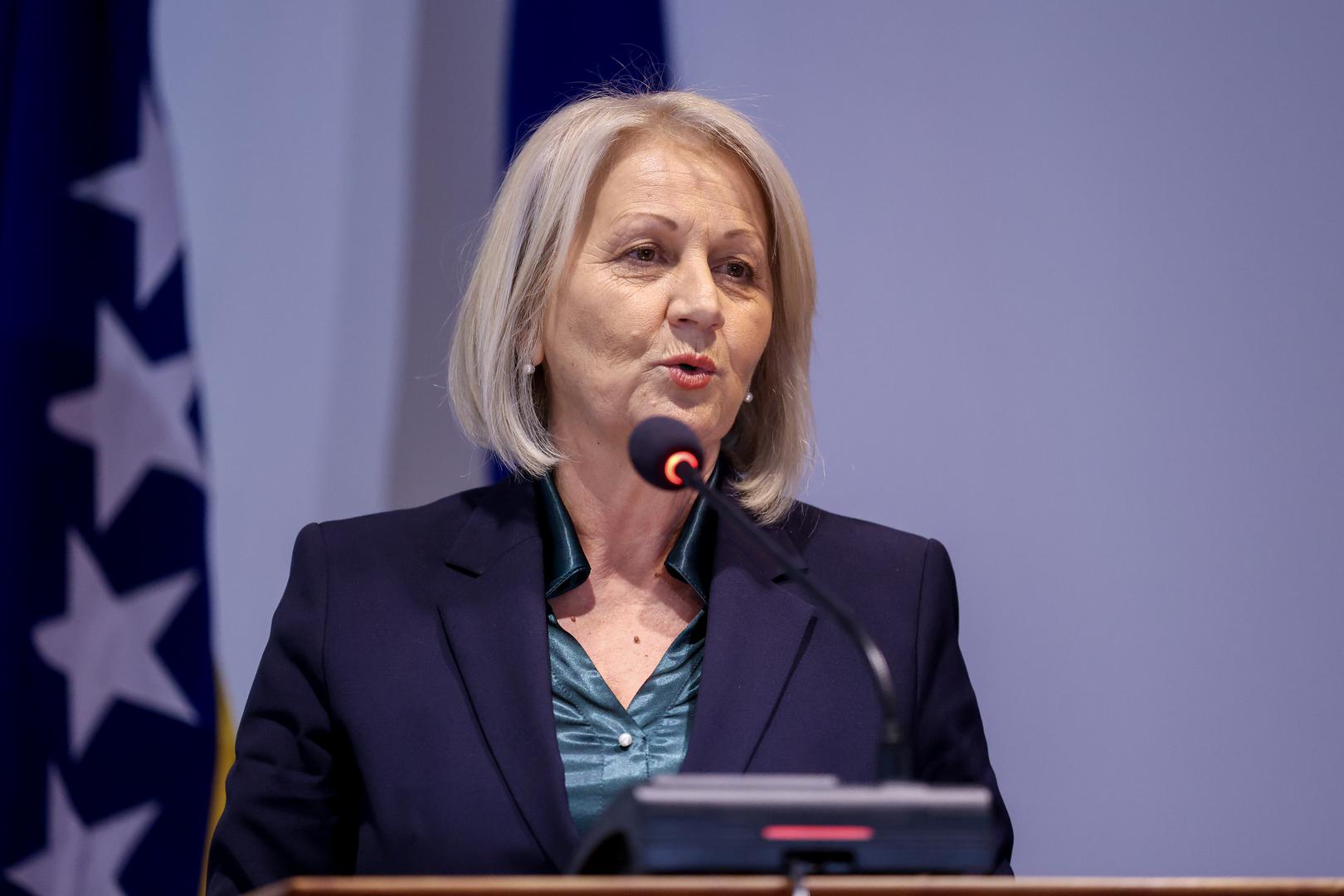 19.10.2023., Sarajevo, Bosna i Hercegovina - Konferencija za medije Predsjednika Vlade Andreja Plenkovica i Predsjedateljice Vijeca ministara BiH Borjane Kristo. Photo: Armin Durgut/PIXSELL