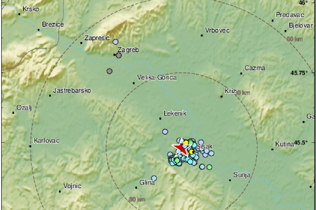 Novi potres kod Siska