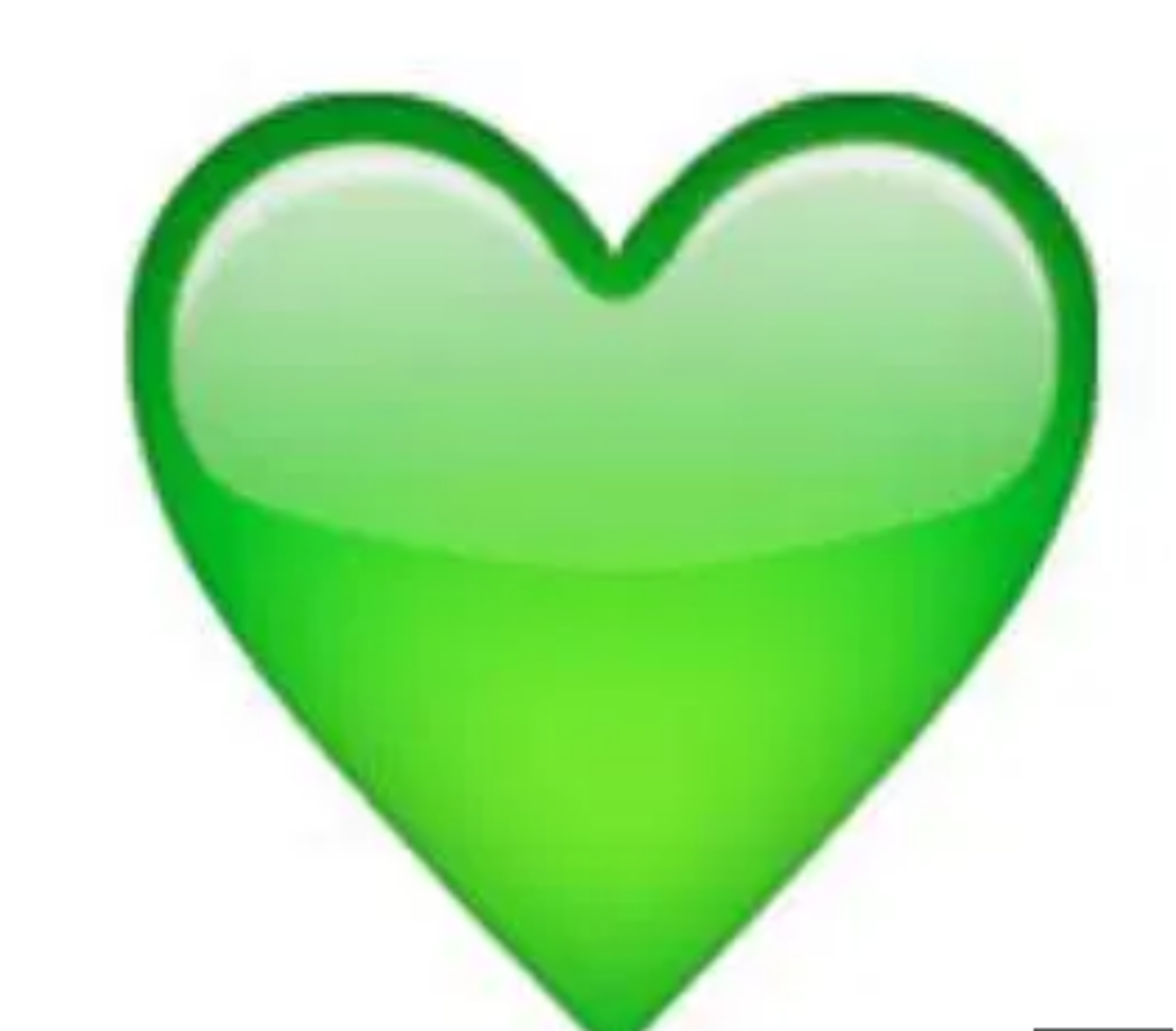 Zeleno srce poznato je kao 'emoji ljubomore'. Osim toga, nerijetko se koristi na profilima zdrave i organske prehrane jer je zelena boja - boja prirode.