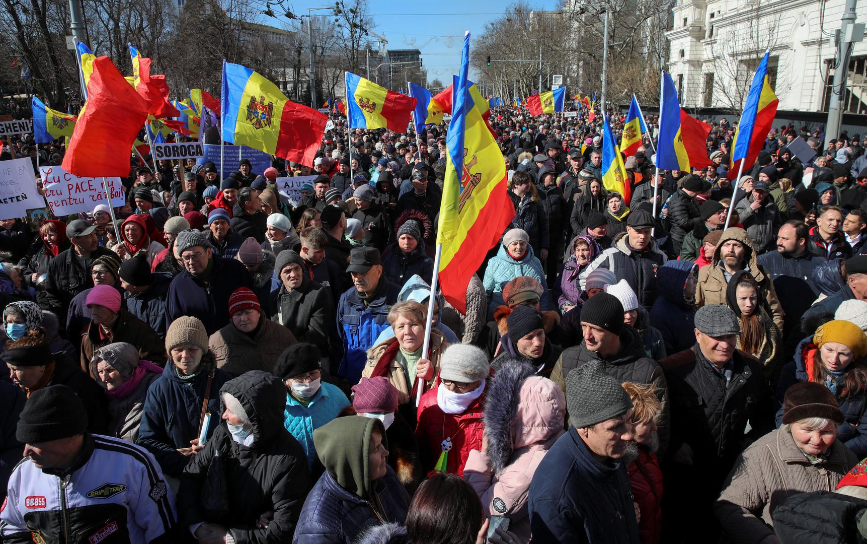 Participants protest against the recent countrywide increase of power rates and prices during an anti-government rally, which is organised by opposition political movements including the Russia-friendly party Shor, in Chisinau, Moldova, March 12, 2023. REUTERS/Vladislav Culiomza Photo: VLADISLAV CULIOMZA/REUTERS