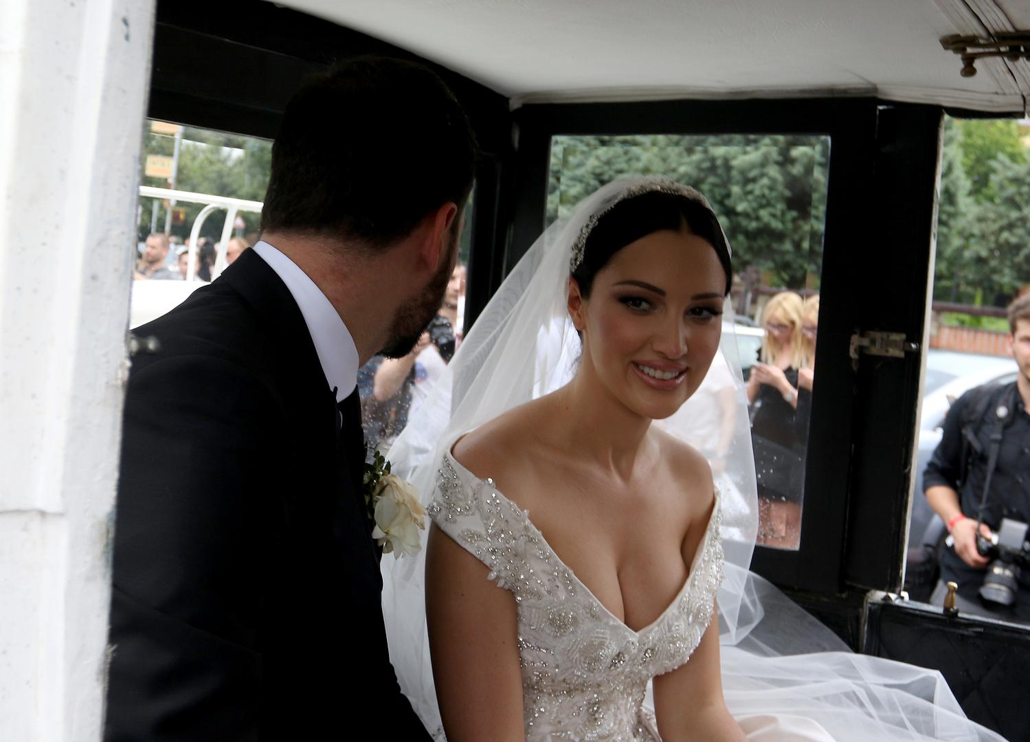 21, June, 2018, Belgrade - Church wedding of Aleksandra Prijovic and Filip Zivojinovic. Filip Zivojinovic and Aleksandra Prijovic (Zivojinovic). Photo: Antonio Ahel/ATAImages

21, jun, 2018, Beograd - Crkveno vencanje Aleksandre Prijovic i Filipa Zivojinovica. Foto: Antonio Ahel/ATAImages Photo: Antonio Ahel/PIXSELL