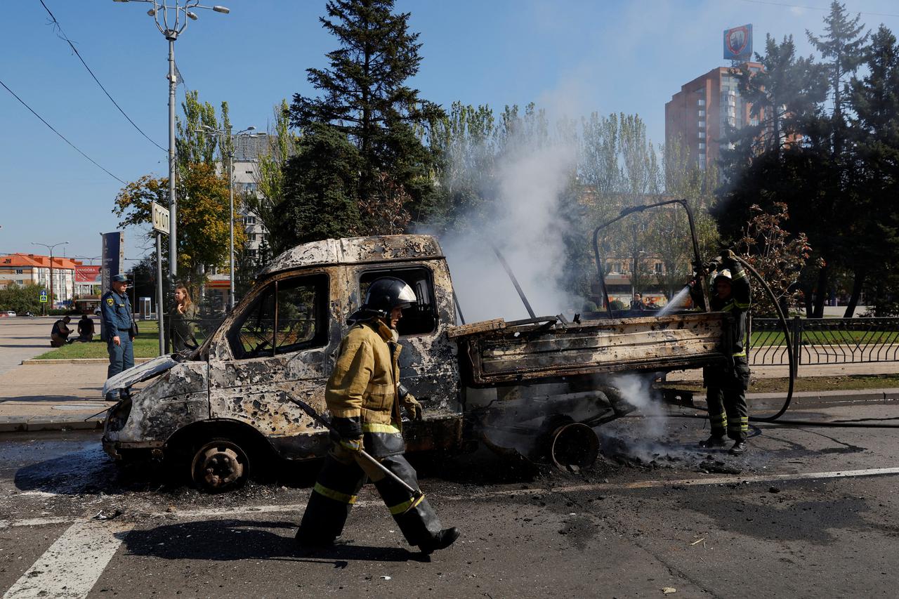 Aftermath of shelling in Donetsk