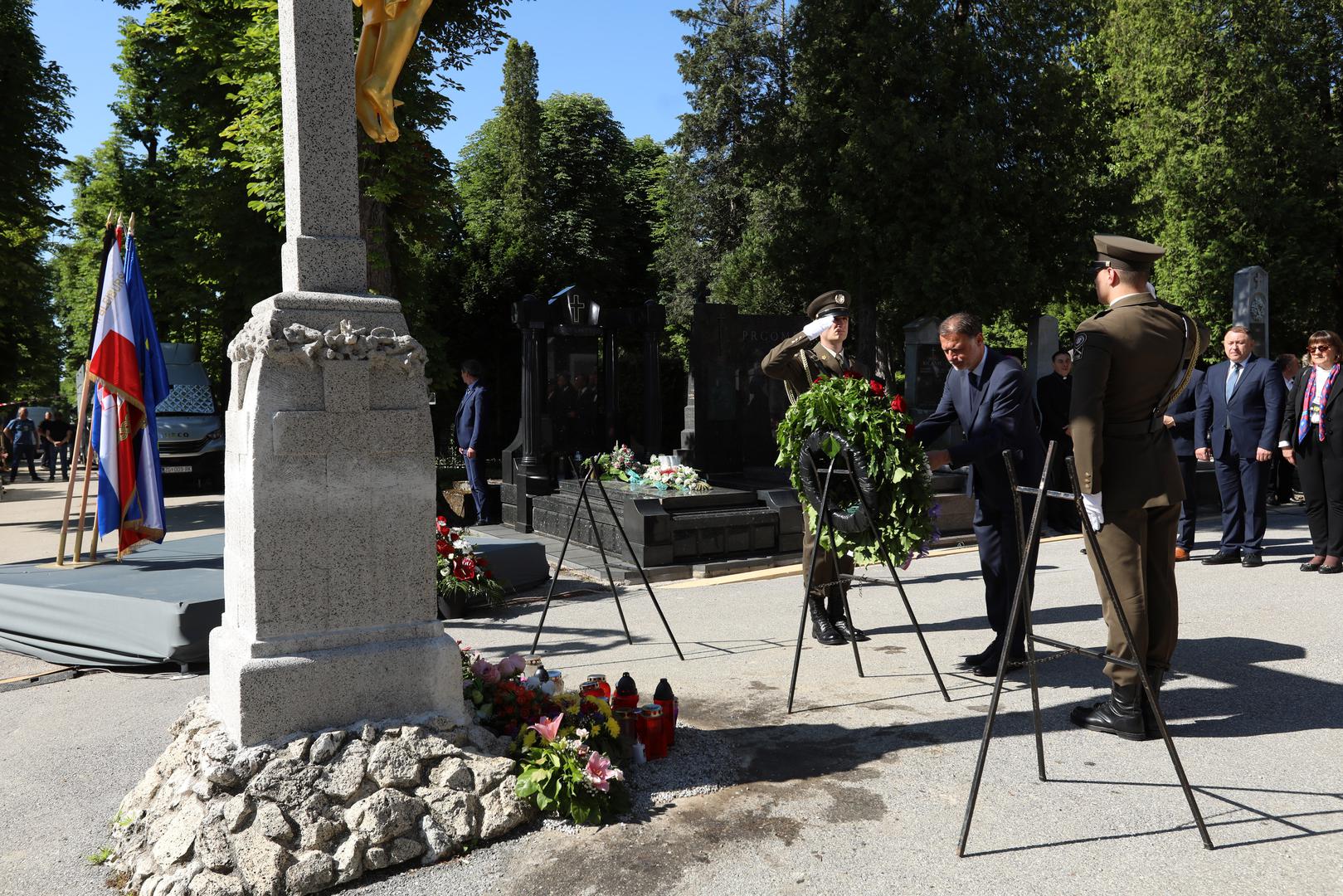 18.05.2024., Zagreb - Komemoracija za zrtve Bleiburske tragedije i Kriznog odrzana je kod Sredisnjeg kriza na groblju Mirogoj. Photo: Robert Anic/PIXSELL