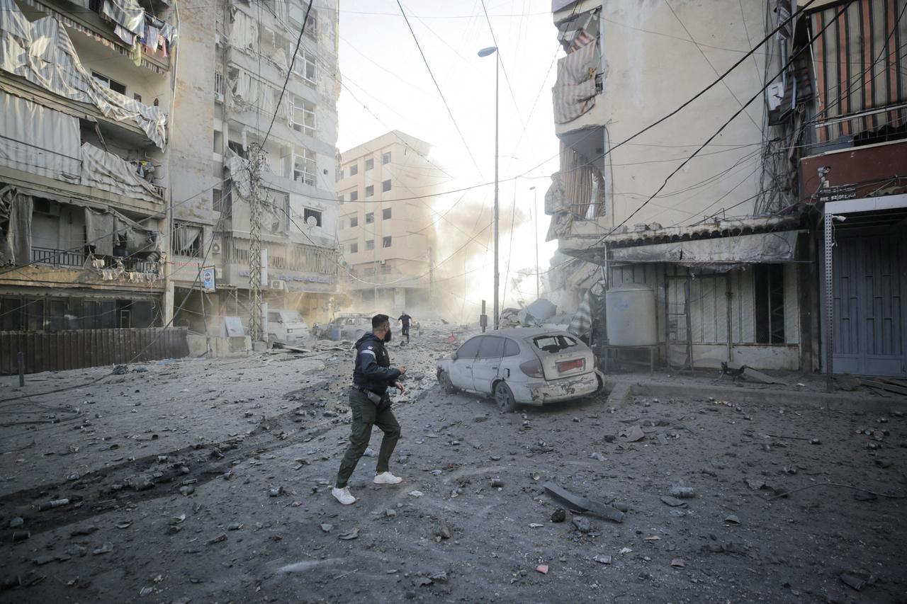 Aftermath of Israeli strikes on Beirut's southern suburbs