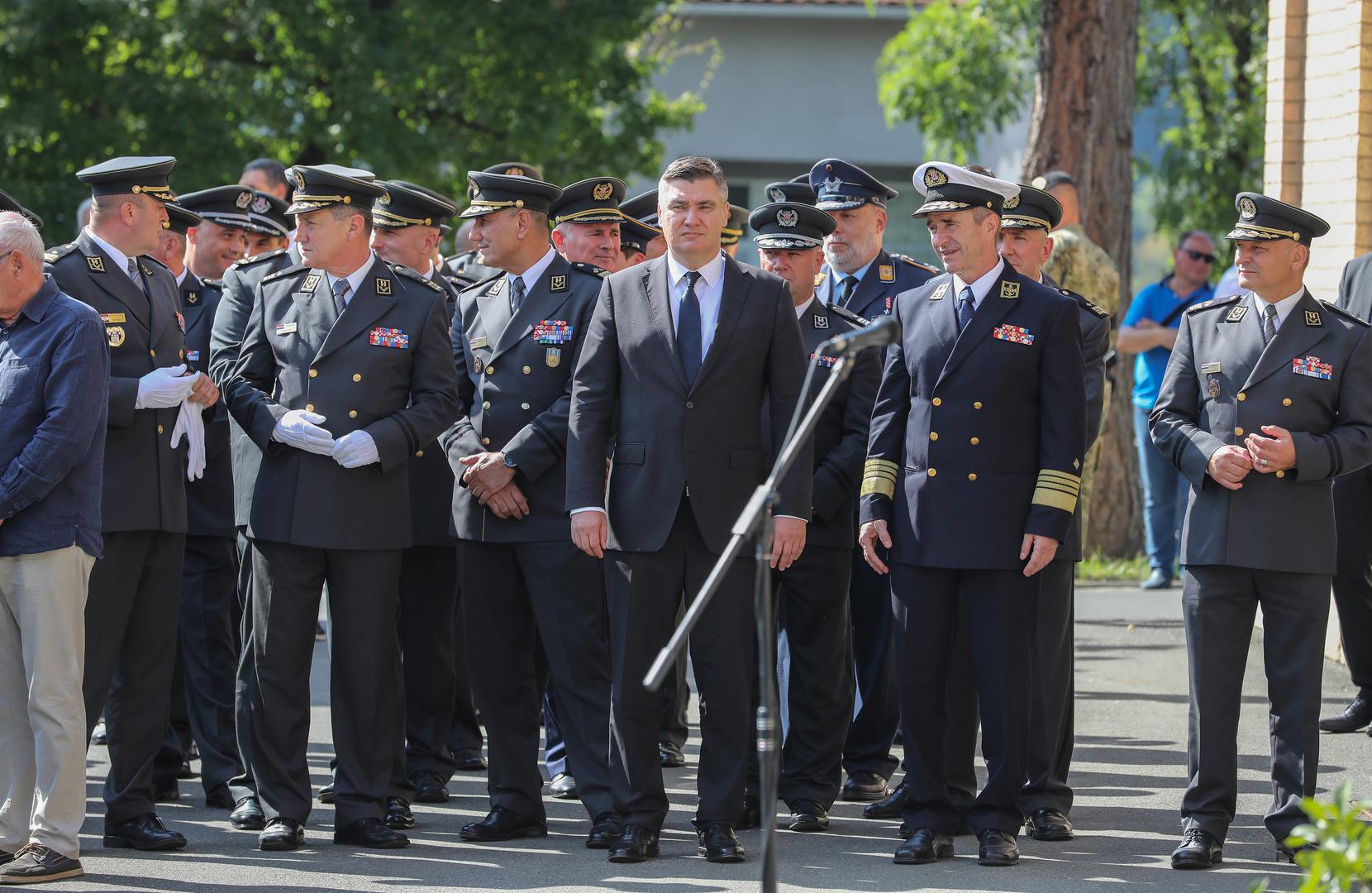 07.09.2023., Zagreb - Posljednji ispracaj generala Antona Tusa na groblju Mirogoj. Brojne osobe iz javnog zivota došle su se posljednji puta oprostiti od preminulog generala Hrvastke vojske. Zoran Milanovic Photo: Jurica Galoic/PIXSELL