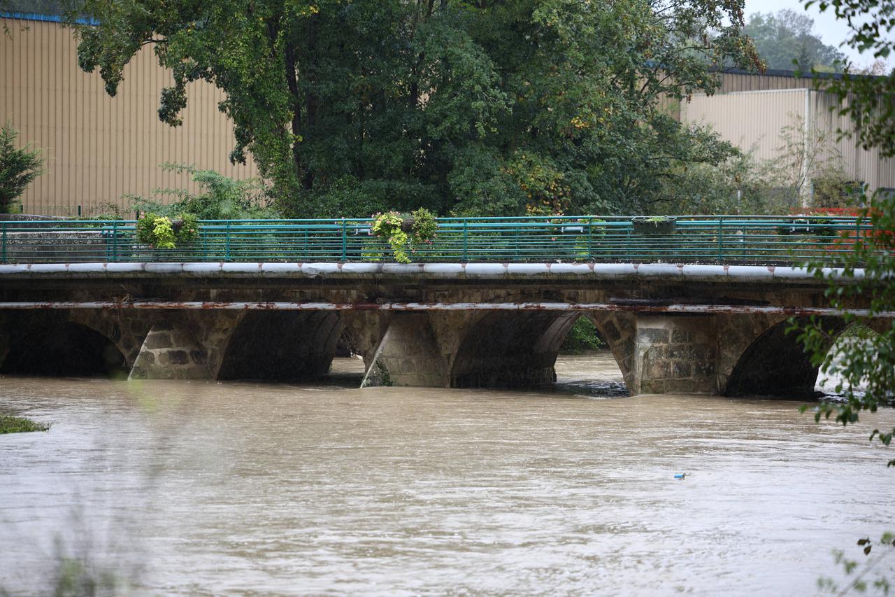 Grand Morin River during Kirk Storm - Pommeuse