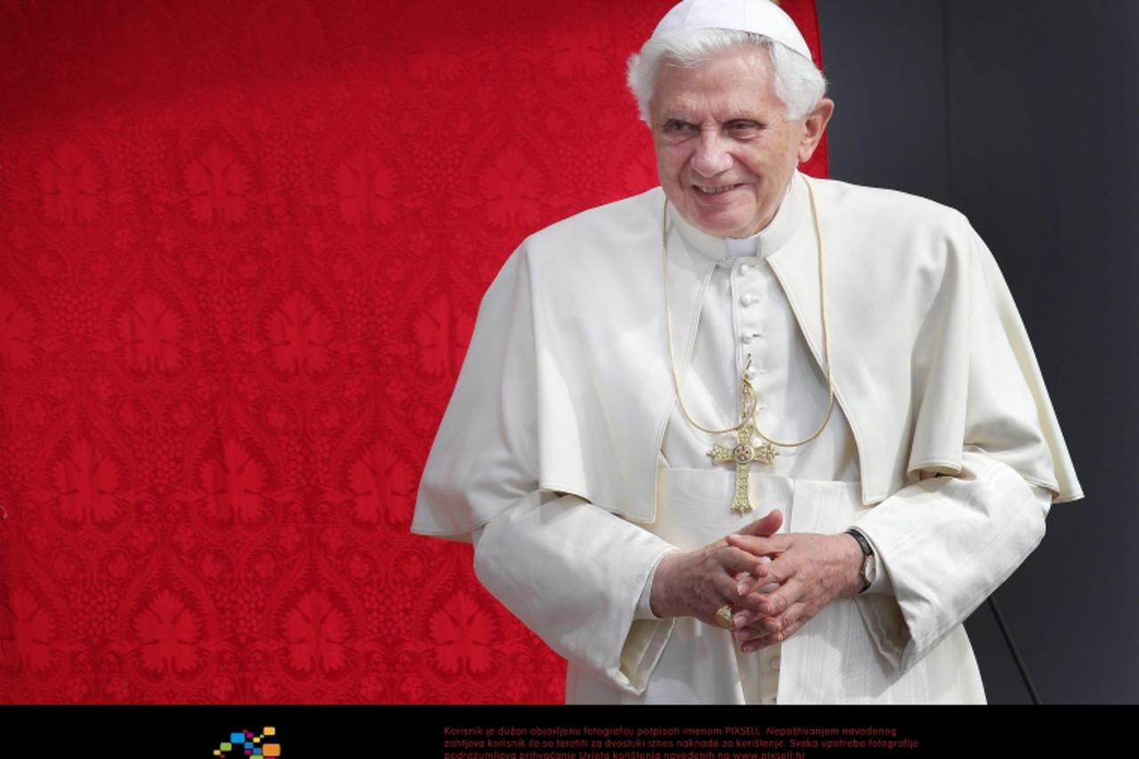 'Pope Benedict XVI attends The Big Assembly gathering at St Mary's University College in Twickenham, London. Photo: Press Association/Pixsell'