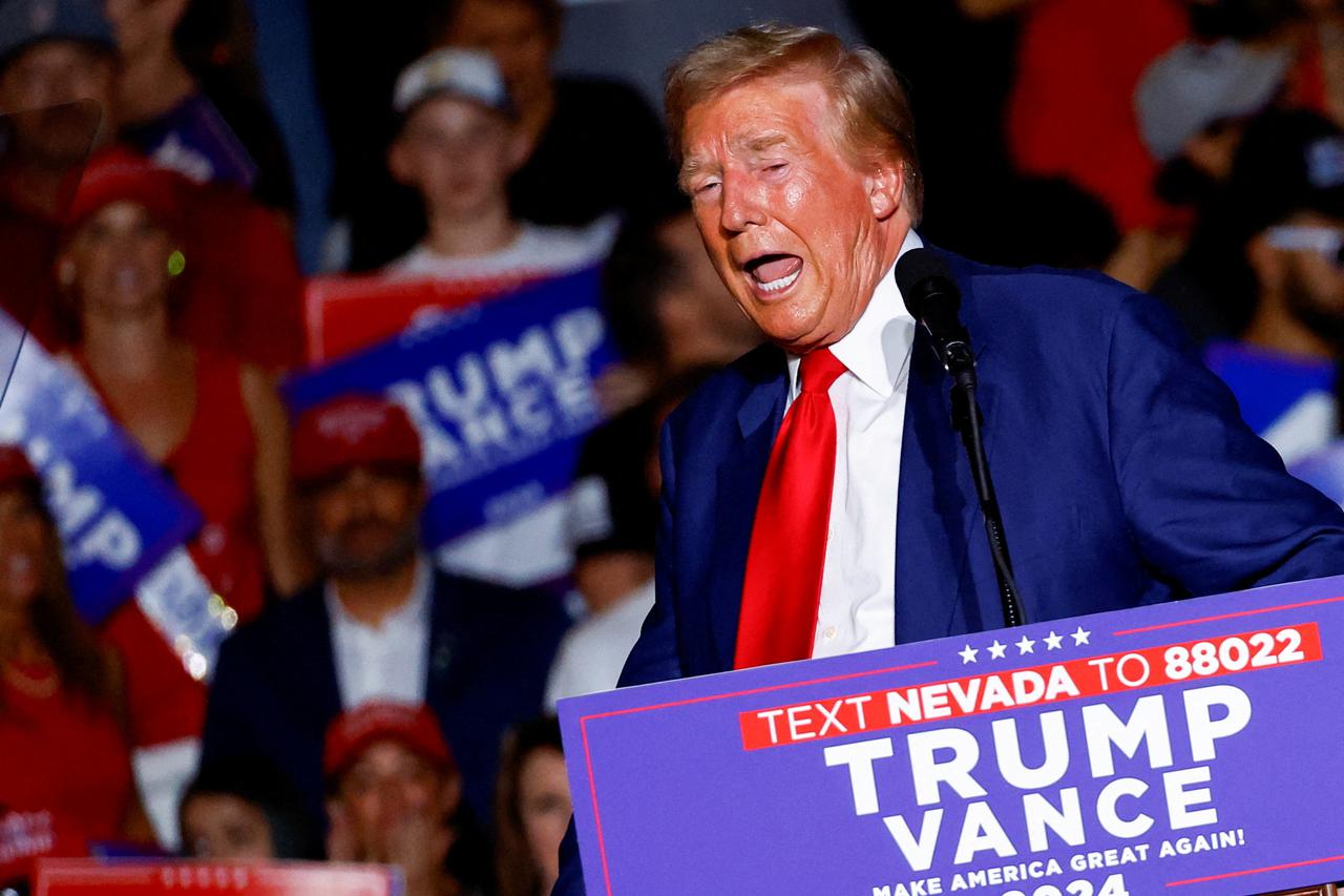 Republican presidential nominee and former U.S. President Donald Trump holds a rally in Las Vegas