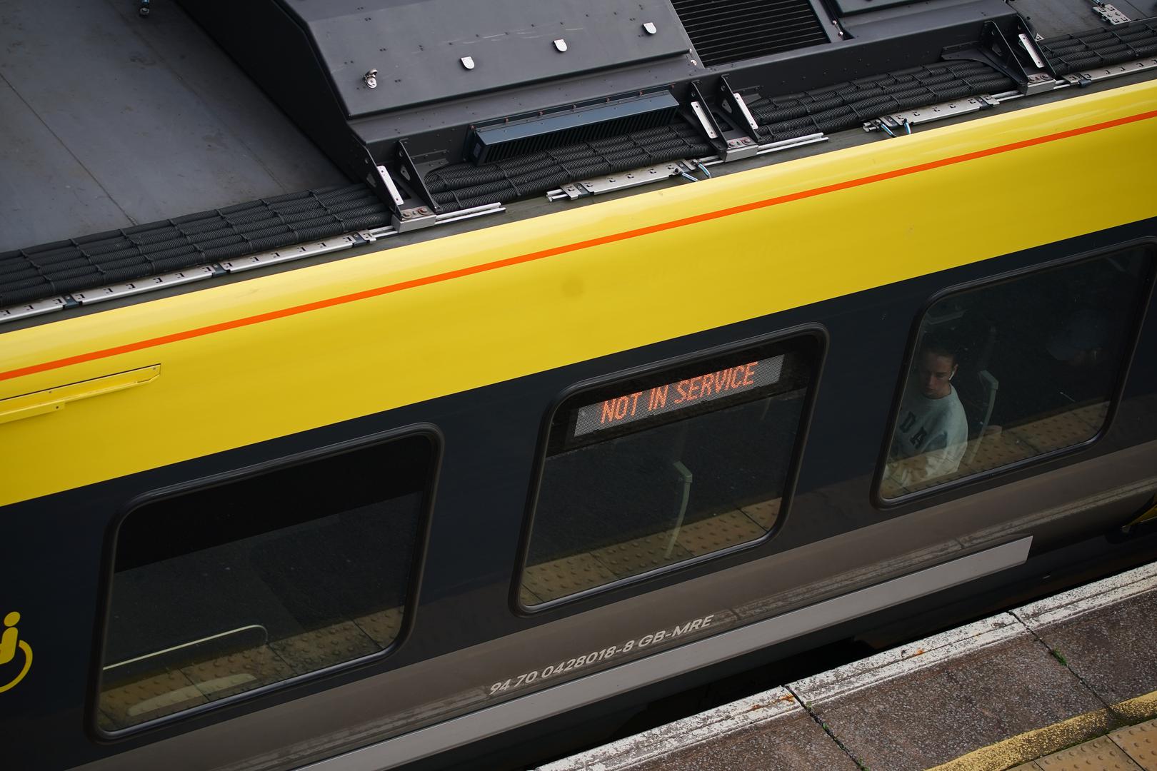 A general view of a Great Northern railway train at Hunt's Cross station, Liverpool, amid reports of widespread IT outages affecting airlines, broadcasters and banks. Picture date: Friday July 19, 2024. Photo: Peter Byrne/PRESS ASSOCIATION