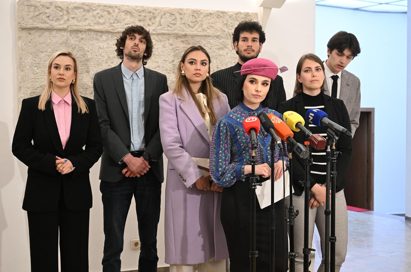 23.04.2024., Zagreb - Nina Skocak predala je kandidacijsku listu za Europski parlament Drzavnom izbornom povjerenstvu u Hrvatskom saboru. Photo: Davorin Visnjic/PIXSELL