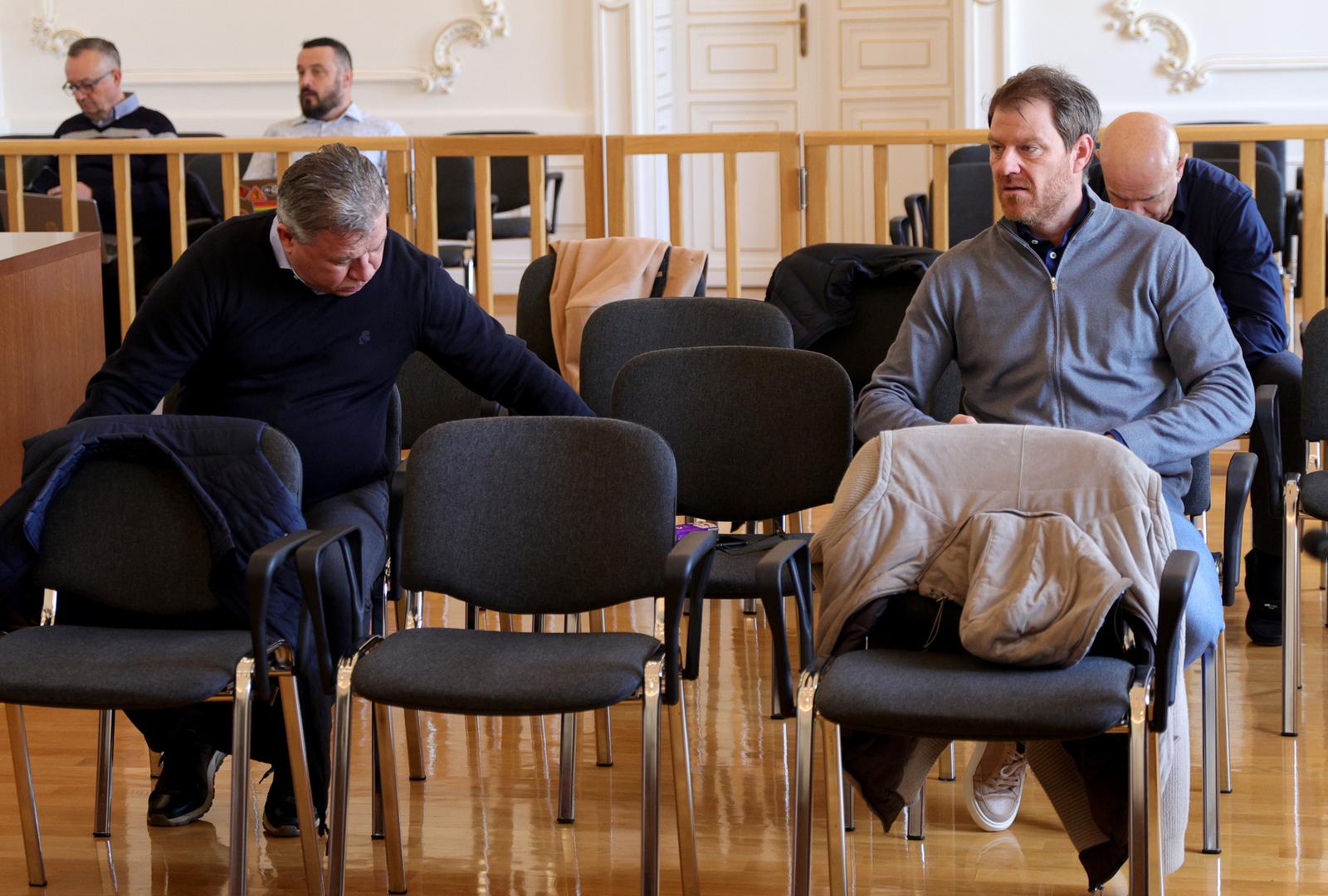 26.03.2024., Osijek - Na Zupanijskom sudu u Osijeku nastavljeno je sudjenje braci Mamic i drugima. Damir Vrbanovic, Mario Mamic  Photo: Borna jaksic/PIXSELL