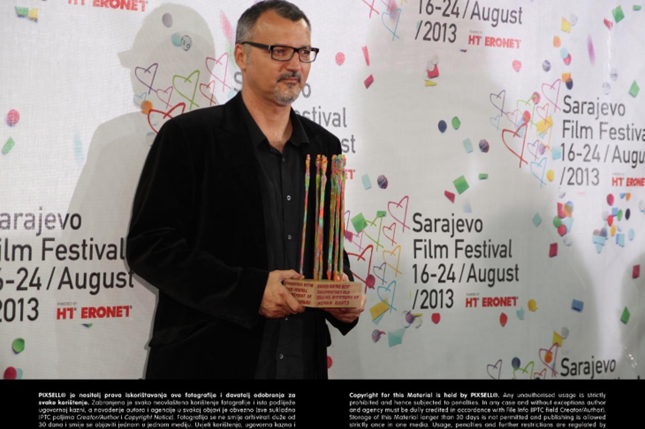 '24.08.2013., Sarajevo, Bosna i Hercegovina - Dodjela nagrada Srce Sarajeva za najbolja filmska ostvarenja u ovogodisnjem natjecateljskom programu 19. Sarajevo Film Festivala. Arsen Oremovic, dobitnik