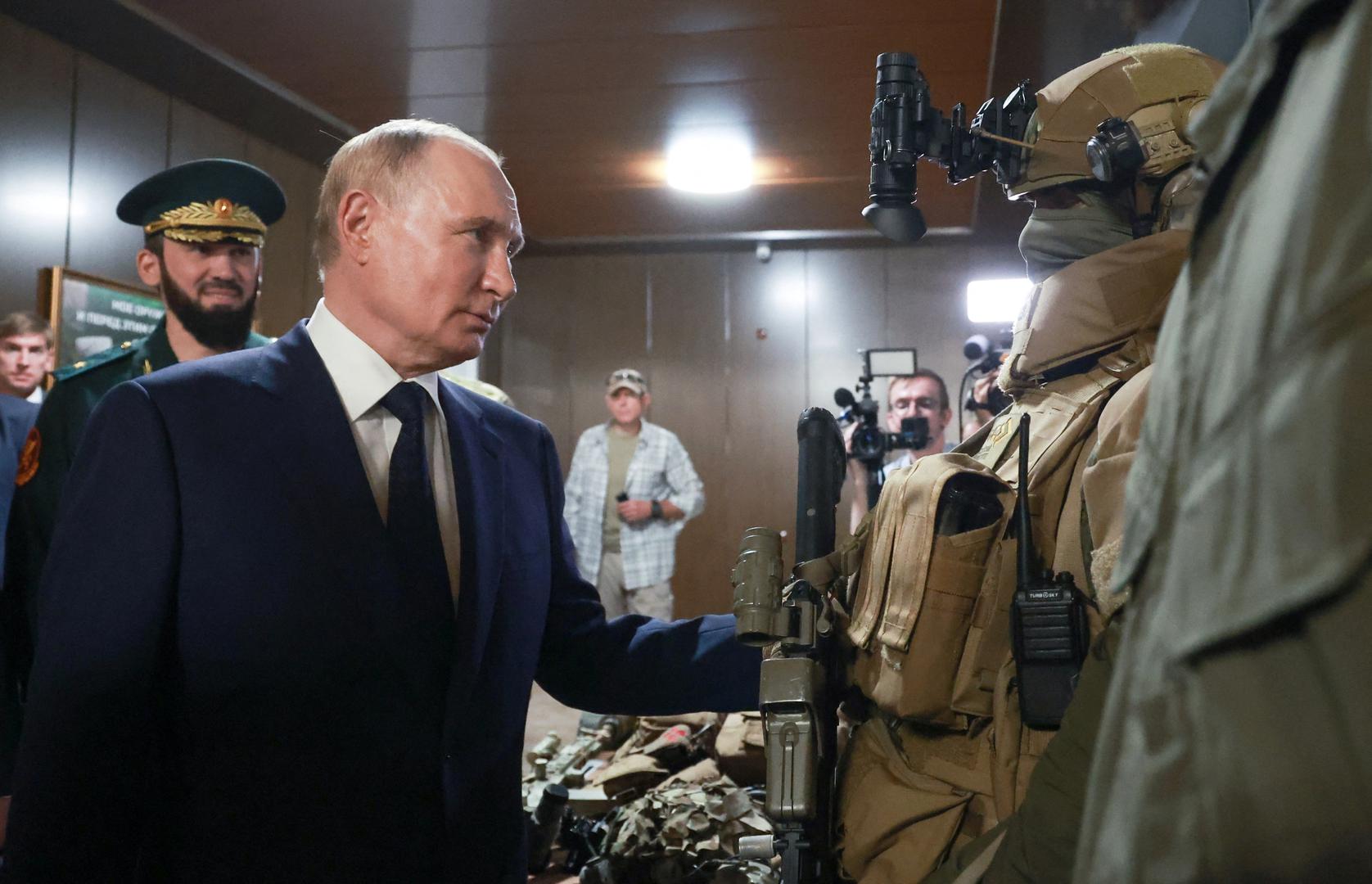 Russia's President Vladimir Putin visits the Russian Special Forces University in Gudermes, Russia August 20, 2024. Sputnik/Vyacheslav Prokofyev/Pool via REUTERS ATTENTION EDITORS - THIS IMAGE WAS PROVIDED BY A THIRD PARTY. Photo: VYACHESLAV PROKOFYEV/REUTERS