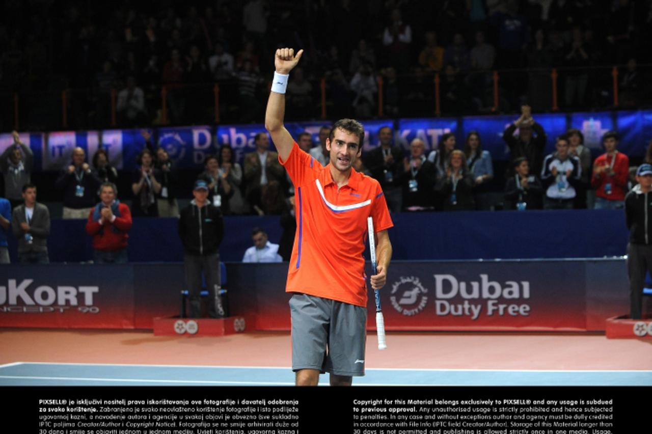 '10.02.2012., Dom sportova, Zagreb - ATP teniski turnir PBZ Zagreb Indoors 2013. Marin Cilic u finalu je svladao Jurgena Melzera i treci put odnio pobjedu.  Photo: Daniel Kasap/PIXSELL'