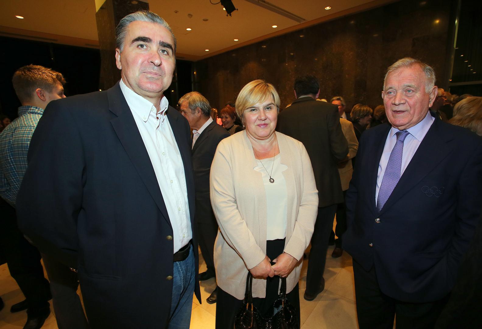 27.11.2016., Zagreb - Premijera predstave Teatra Gavran Parovi, u maloj dvorani KD Vatroslav Lisinski. Tihomir i Zeljka Markic, Antun Vrdoljak."nPhoto: Jurica Galoic/PIXSELL 