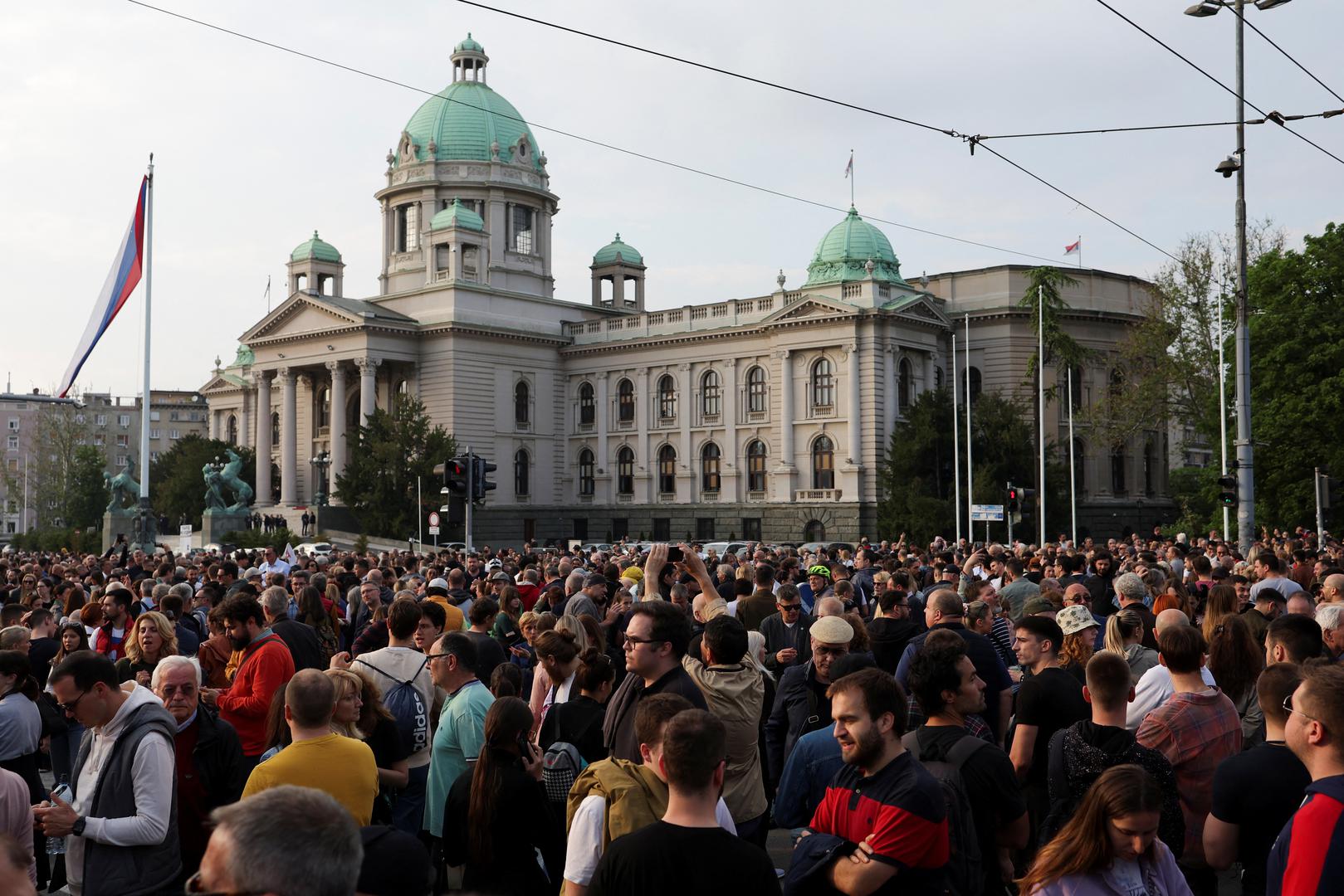 Serbia's main opposition parties protest against violence and in reaction to the two mass shootings in the same week, that have shaken the country, in Belgrade, Serbia, May 19, 2023. REUTERS/Marko Djurica Photo: MARKO DJURICA/REUTERS