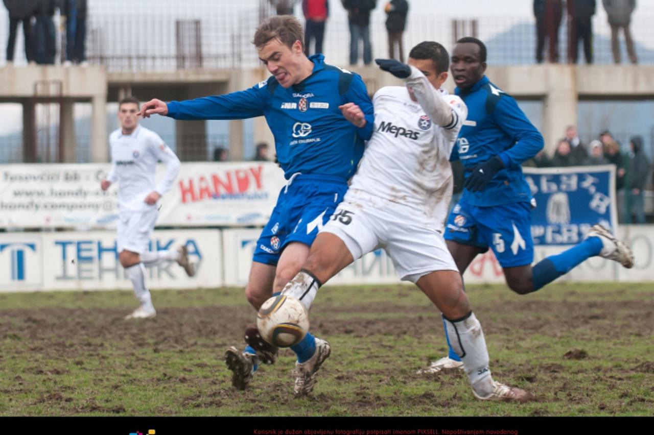 '22.01.2011., Gabela - 21. memorijal Andrije Ankovica, finalna utakmica, NK Dinamo - Siroki brijeg. Leonard Mesaric.  Photo: Zoran Grizelj/VLM/PIXSELL'