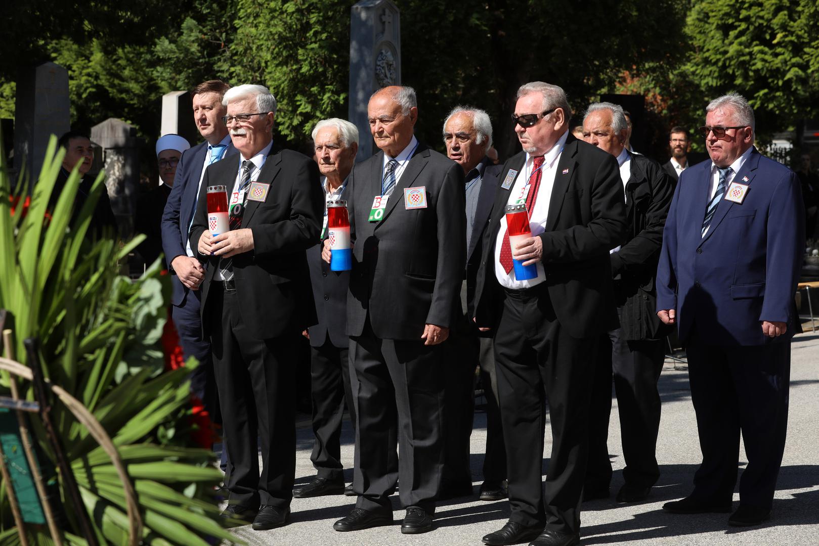 18.05.2024., Zagreb - Komemoracija za zrtve Bleiburske tragedije i Kriznog odrzana je kod Sredisnjeg kriza na groblju Mirogoj. Milan Kovac, Vice Vukojevic, Vladimir Seks Photo: Robert Anic/PIXSELL