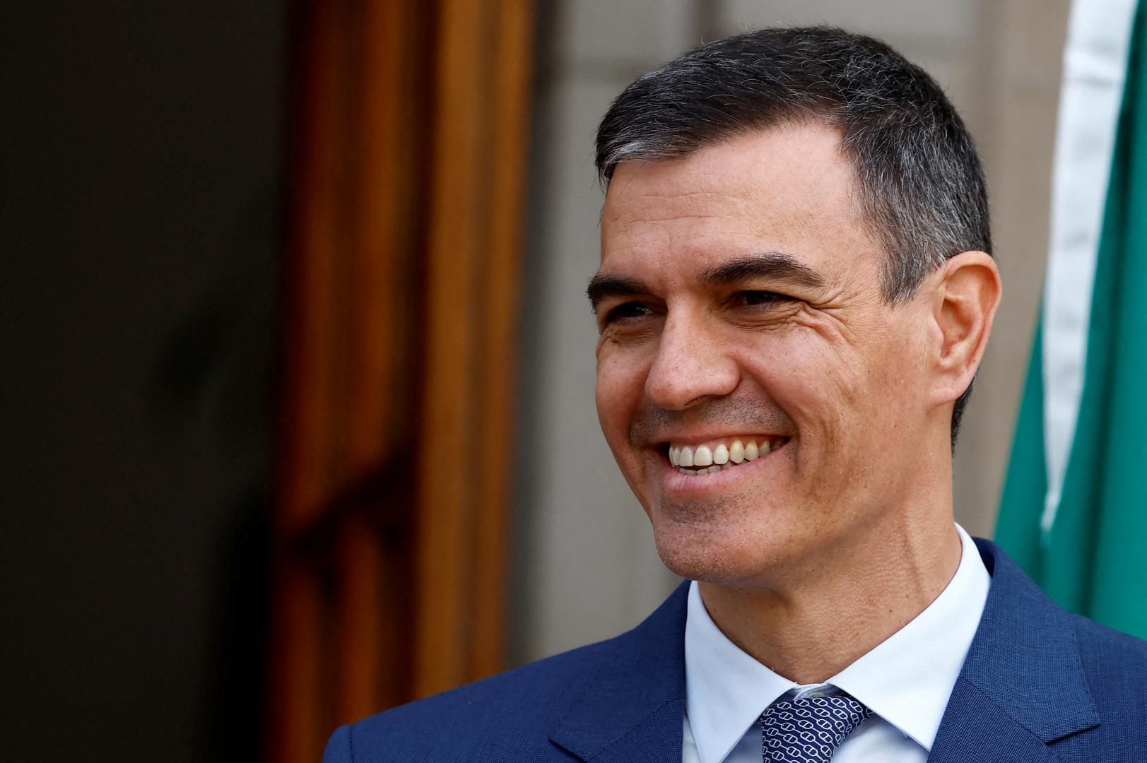 FILE PHOTO: Spain's Prime Minister Pedro Sanchez smiles on the day of his meeting with Ireland's Taoiseach (Prime Minister) Simon Harris to discuss recognising the Palestinian state, in Dublin, Ireland, April 12, 2024. REUTERS/Clodagh Kilcoyne/File Photo Photo: Clodagh Kilcoyne/REUTERS