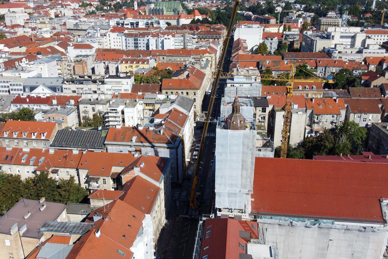 Zagreb: Fotografije iz zraka podizanja prve kupole na baziliku Presvetog Srca Isusova