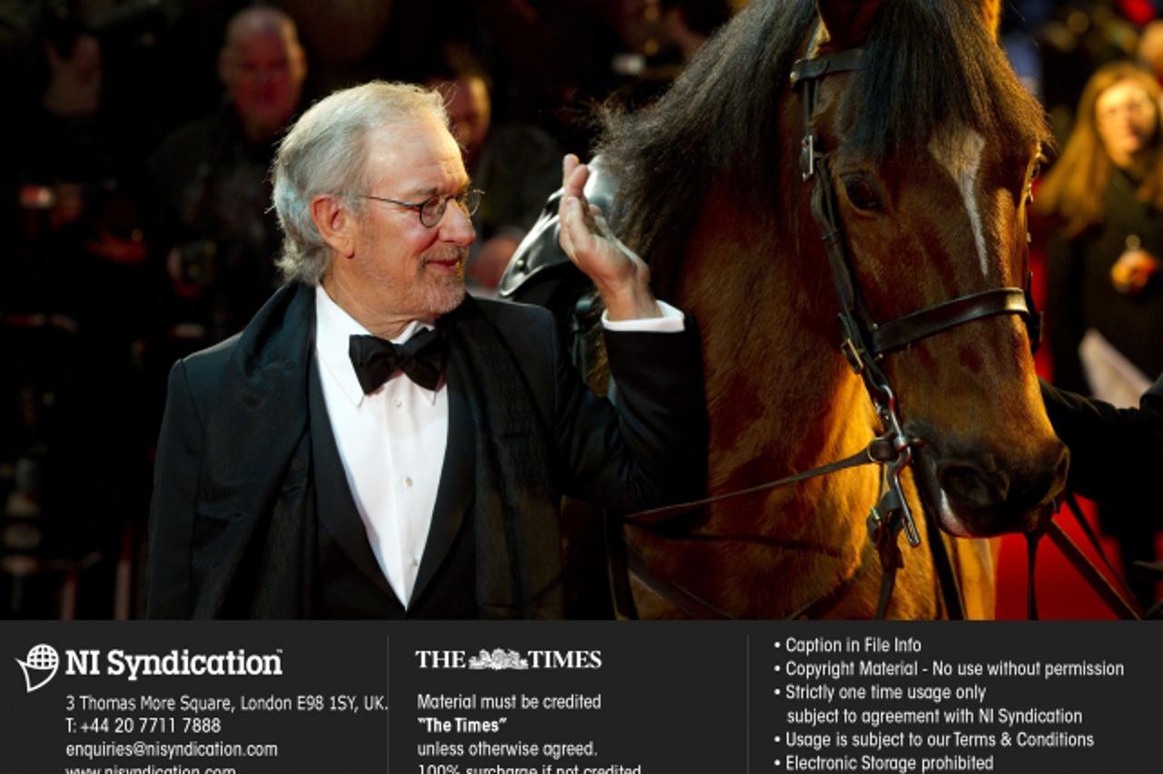 'Director Steven Spielberg attends the premiere of the Steven Spielberg film Warhorse. Credit: The Times Online rights must be cleared by N.I.Syndication Photo: NI Syndication/PIXSELL'